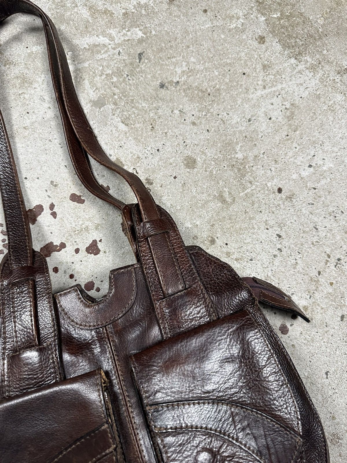 Vintage Vintage 90s Brown Utility Genuine Leather Hand Bag rare usa Size ONE SIZE - 5 Thumbnail