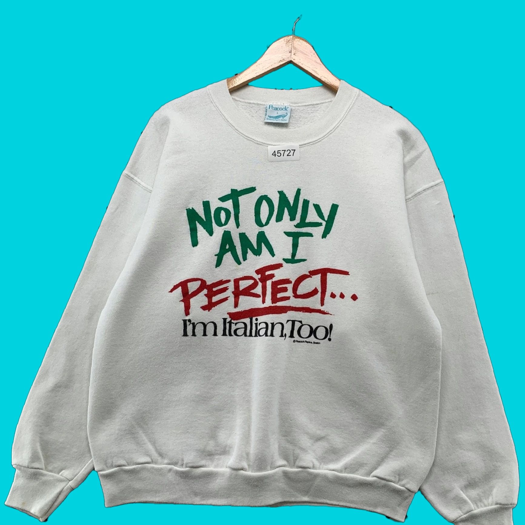 Vintage VINTAGE Peacocks Sweatshirt Womens L White Crewneck Fleece Made USA Funny Italian Size L / US 10 / IT 46 - 1 Thumbnail