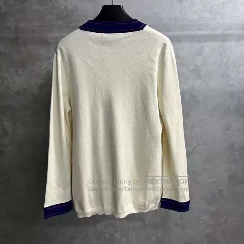 Gucci Gucci Light yellow cotton bee Logo knitwear coat Size L / US 10 / IT 46 - 2 Thumbnail