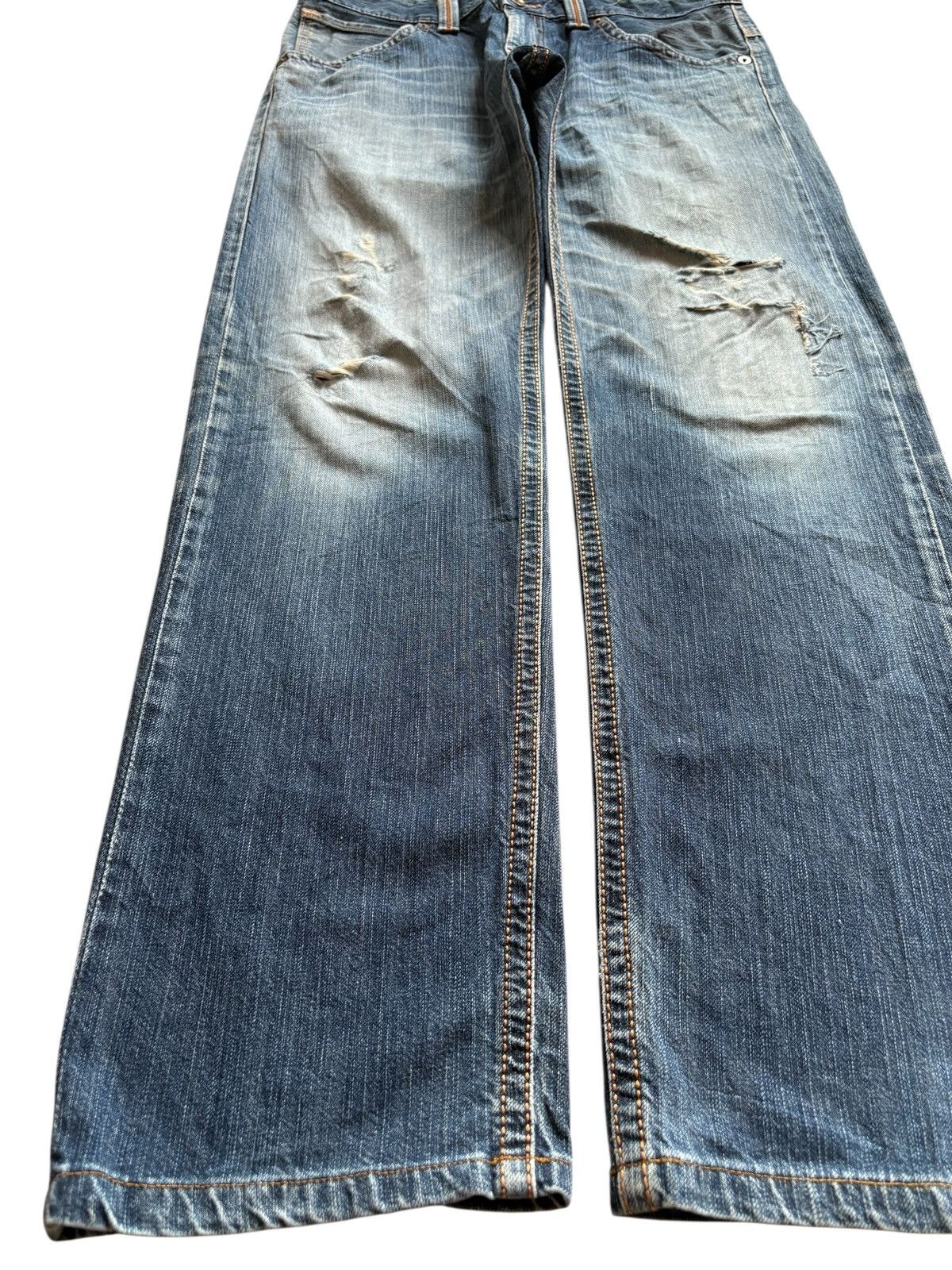 Edwin Exclusive Vintage Edwin Mud Wash Distressed Rip Loose Jean Size US 35 - 6 Thumbnail