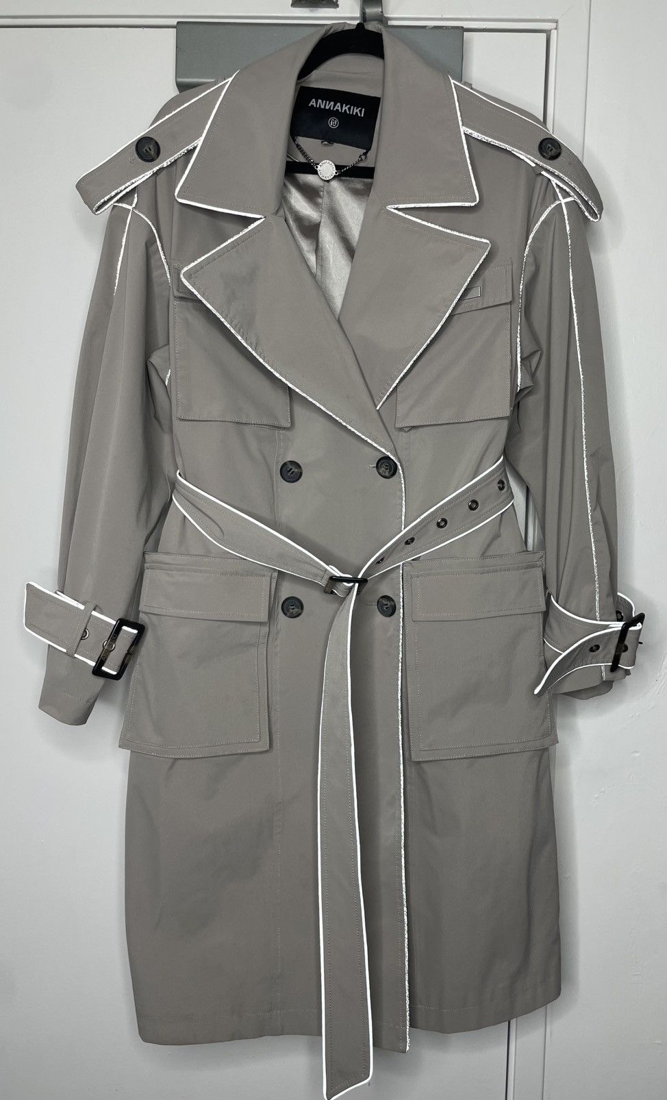 Designer AnnaKiki Reflective Trim Trench coat Size M / US 6-8 / IT 42-44 - 1 Thumbnail