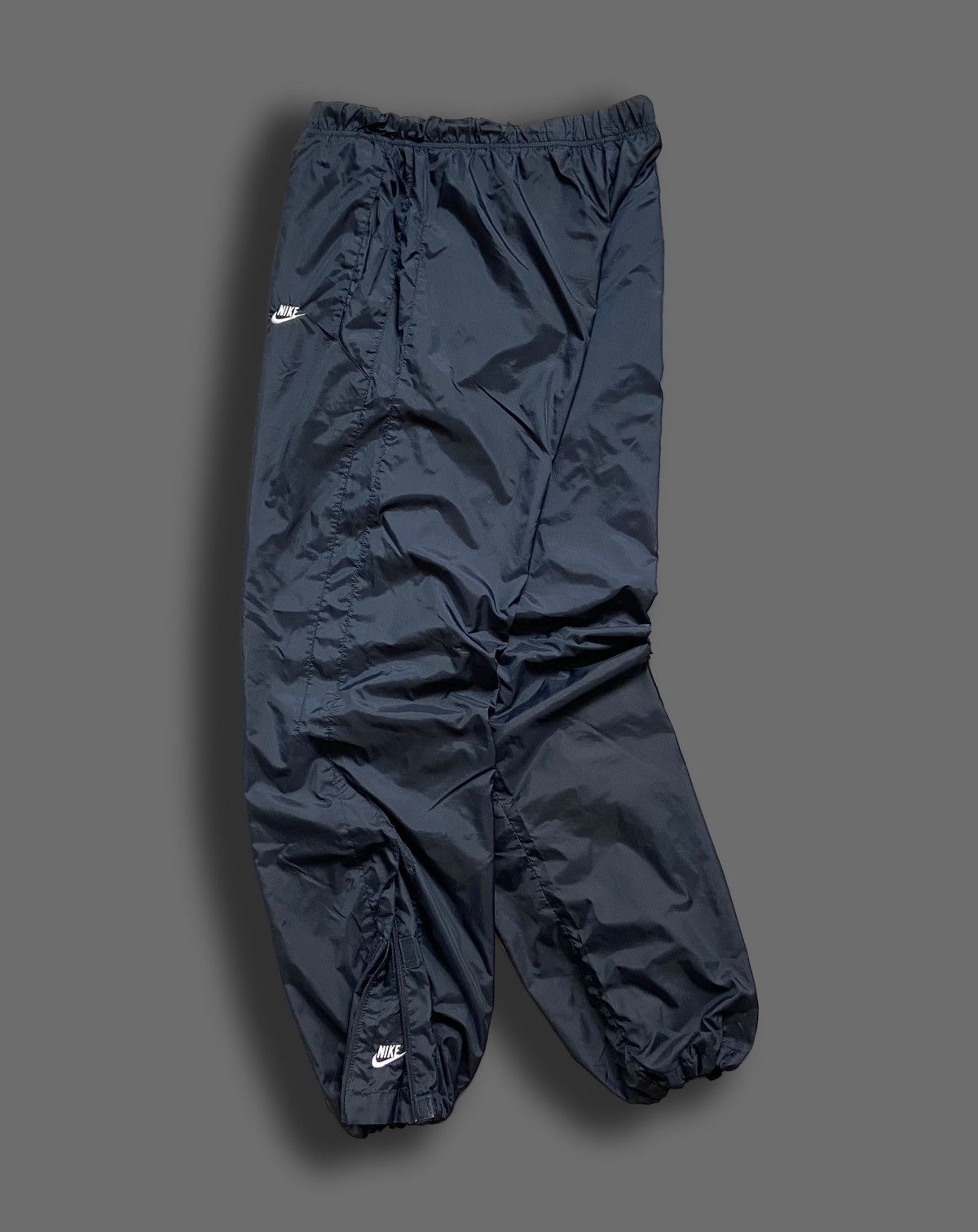 Nike × Vintage NIKE DOUBLE SWOOSH TRACK PANTS GORPCORE NAVY DRILL JOGGERS Size US 34 / EU 50 - 1 Thumbnail