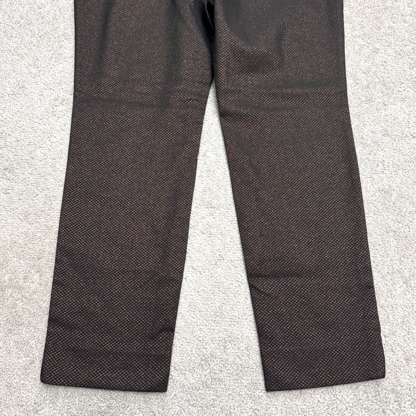 Banana Republic Banana Republic Sloan Slim Ankle Dress Pants Womens 14 Brown Textured Cotton Blend Flat Front Zip Hook & Eye N/A 10s? Size 36" / US 14 / IT 50 - 3 Thumbnail