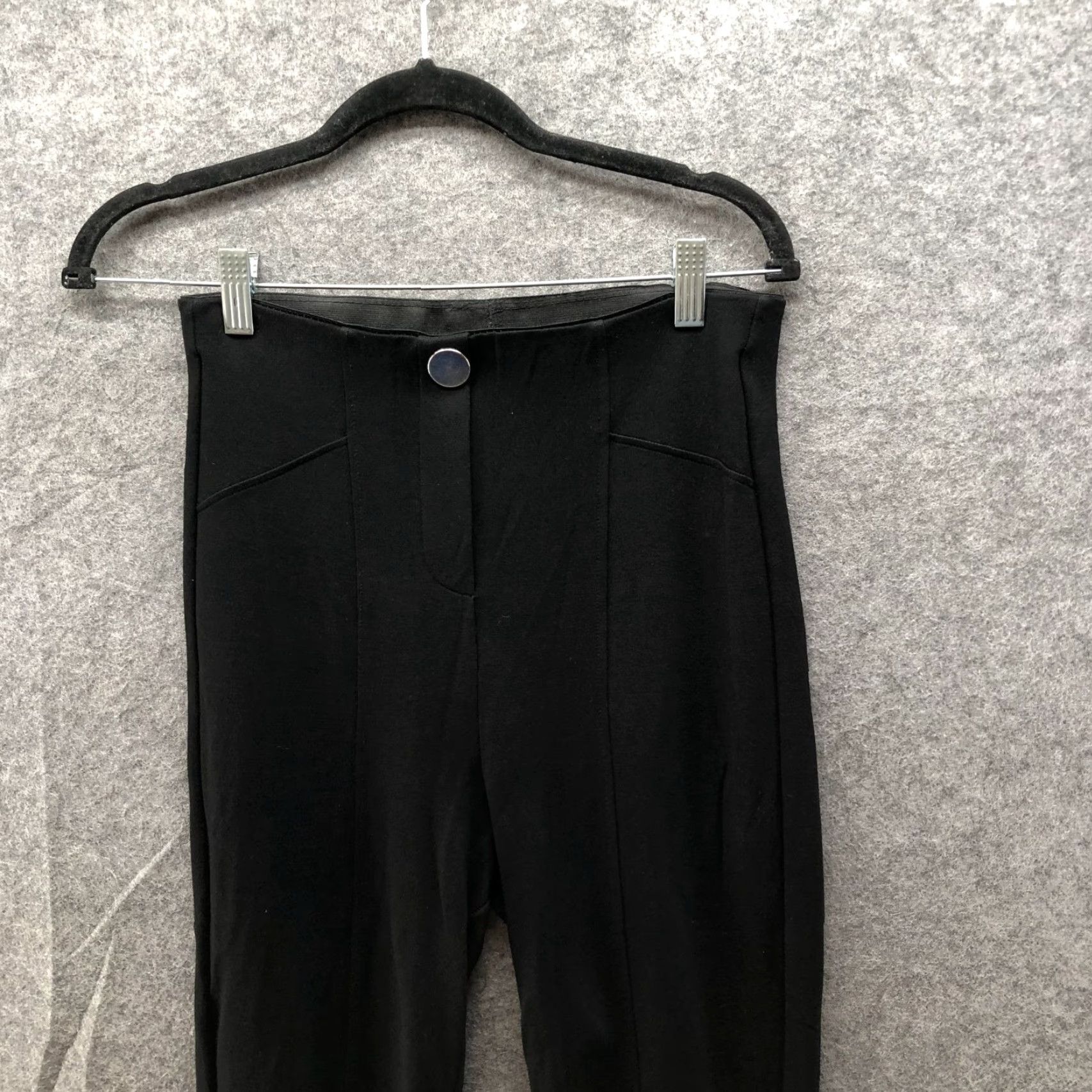 Zara Zara Womens S Black High Waisted Ponte Legging Pants Pull On Stretch Knit Slim Ankle Inseam 27.5 in Size 28" / US 6 / IT 42 - 3 Thumbnail