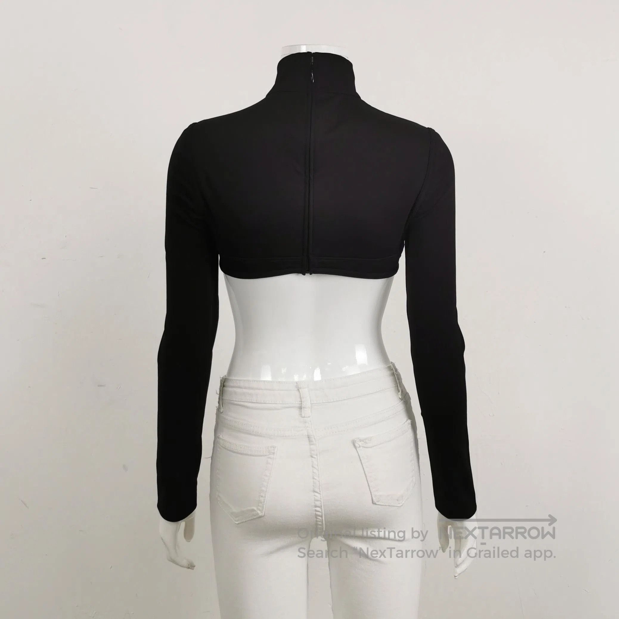 Prada Prada Black High Neck Cutout Long Sleeve Top . Size L / US 10 / IT 46 - 2 Thumbnail
