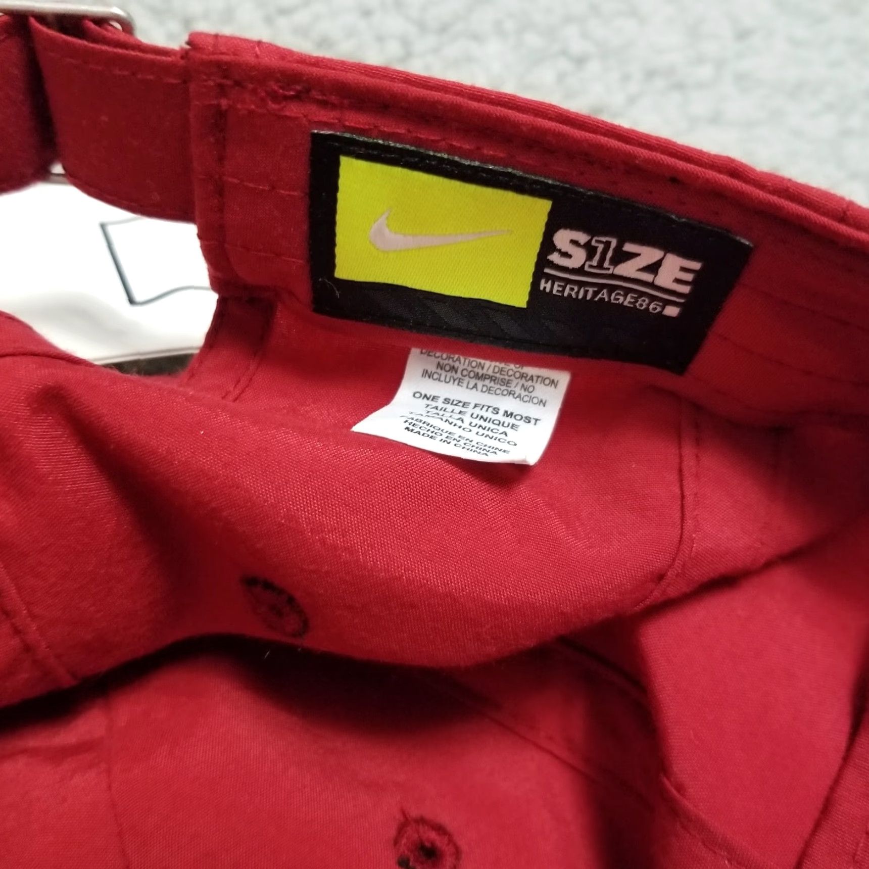 Nike Nike Alabama Heritage86 Baseball Cap Men's Red Adjustable Cotton Canvas Sports Hat Size ONE SIZE - 3 Thumbnail