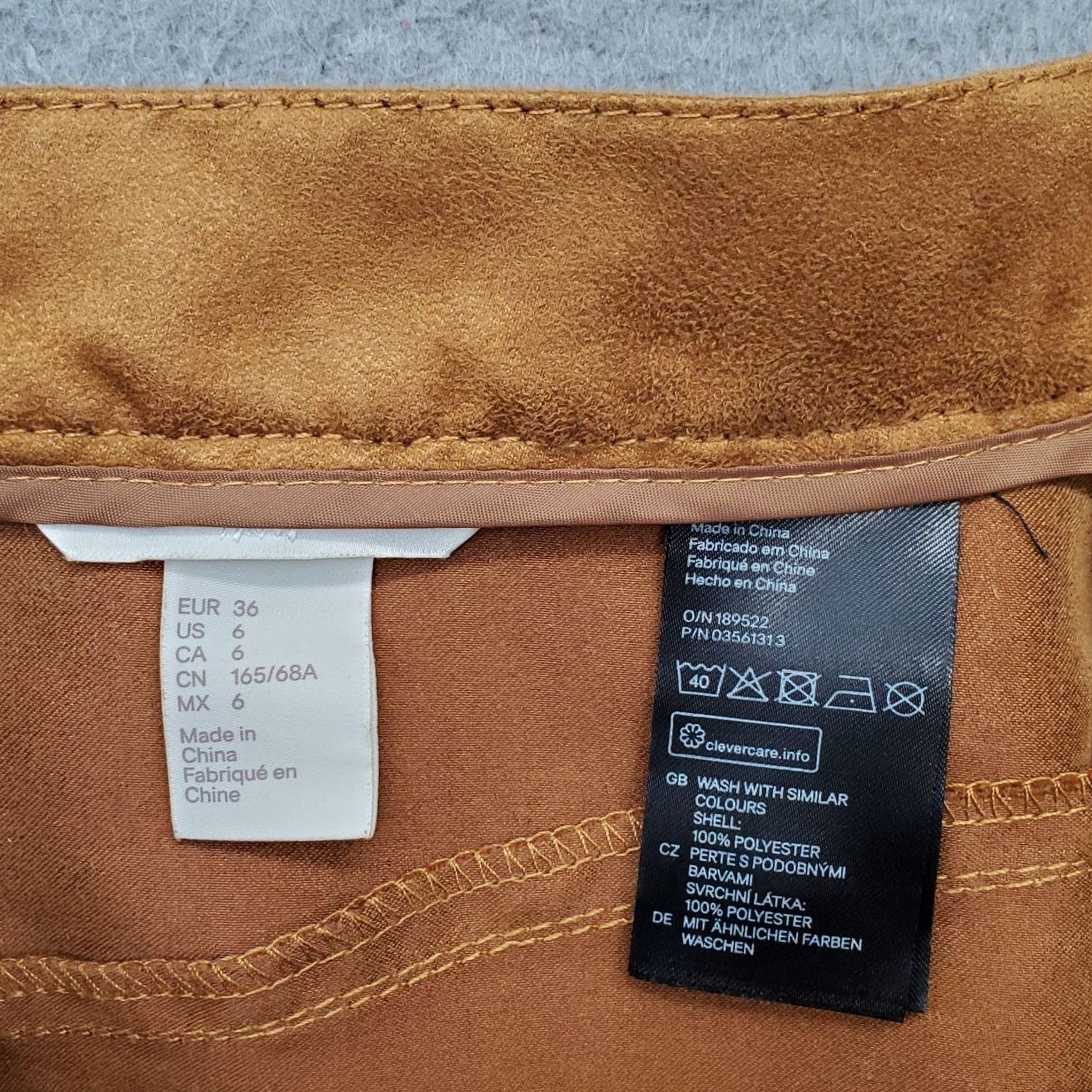 H&M H&M Womens Size 6 Brown Faux Suede A-Line Mini Skirt Snap Front Lace? Size 28" / US 6 / IT 42 - 5 Thumbnail