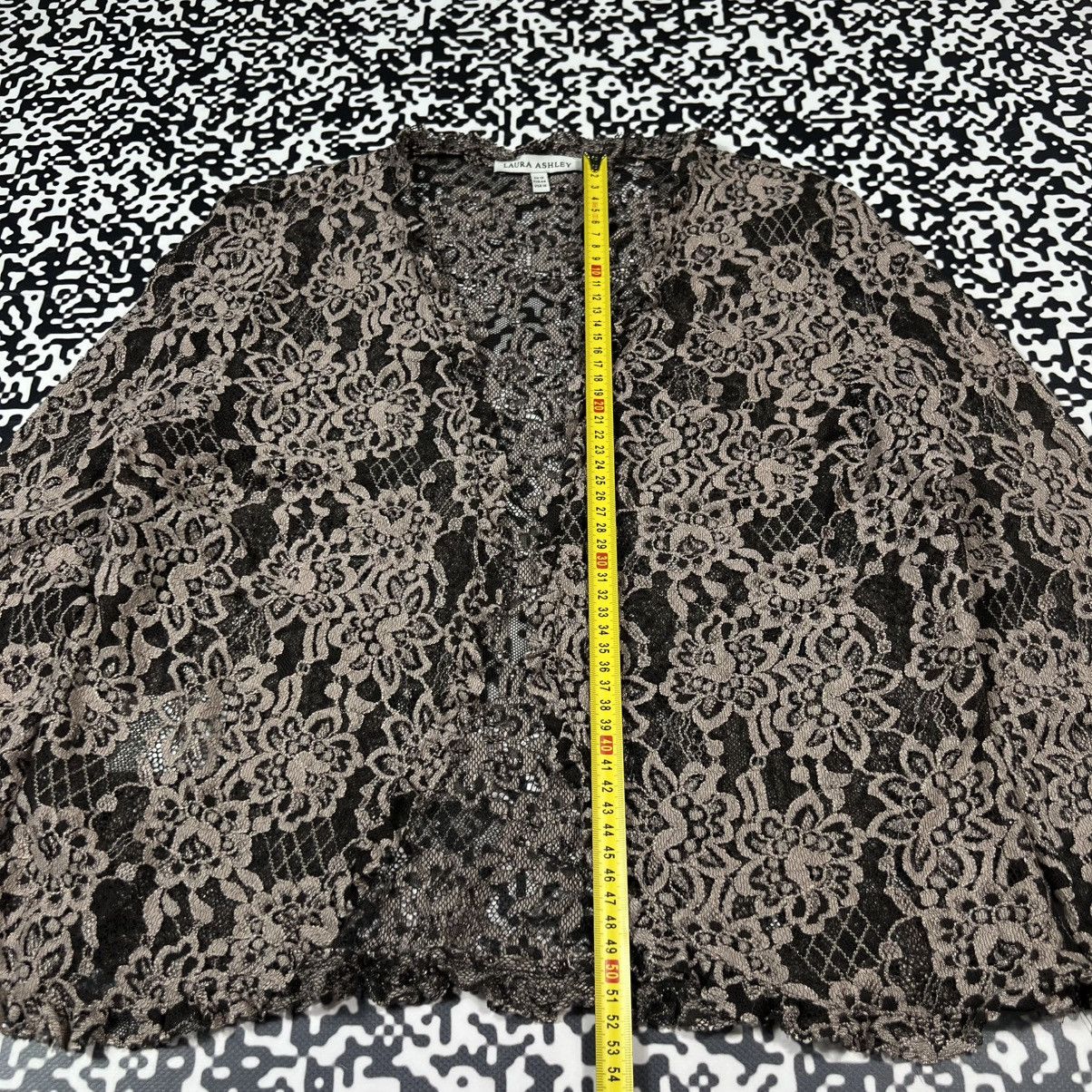 Laura Ashley Vintage Y2K Laura Ashley Floral Mesh Retro Sexy Catdigan Size XL / US 12-14 / IT 48-50 - 17 Thumbnail
