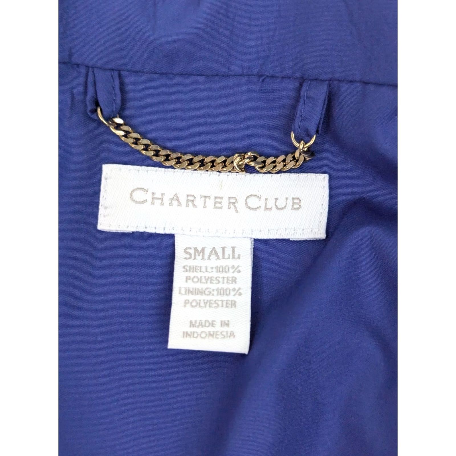 Charter Club Charter Club Quilted Lined Jacket Women S, Blue Lightweight Gold Buttons - EUC Size S / US 4 / IT 40 - 3 Thumbnail