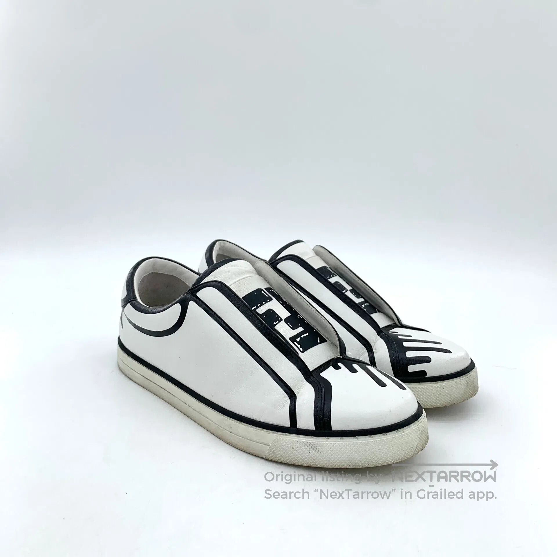 Fendi FENDI White double F graffiti print casual flat shoes| Size US 5.5 / IT 35.5 - 2 Thumbnail