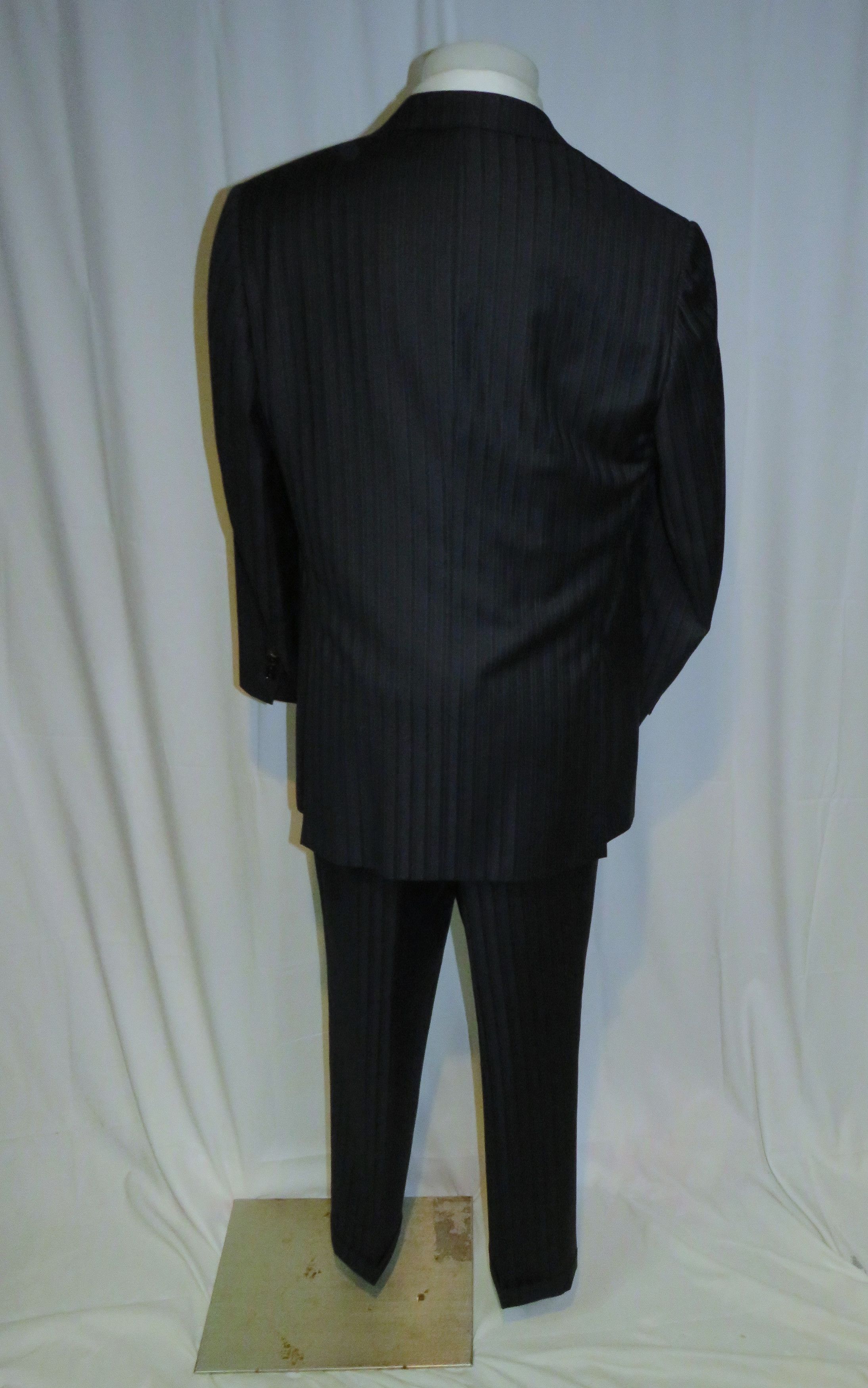 Other Marcello Vero Navy Striped Silk Blend Two Button Suit 43R Size 40R - 2 Thumbnail