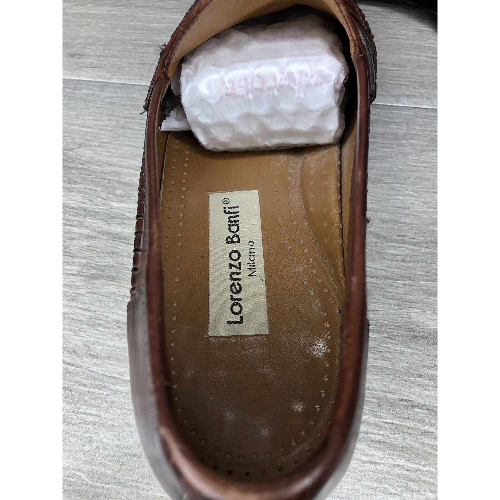 Other LORENZO BANFI Milano Brown Leather Slip On Loafers Dress Sho Size US 8 / EU 41 - 10 Thumbnail