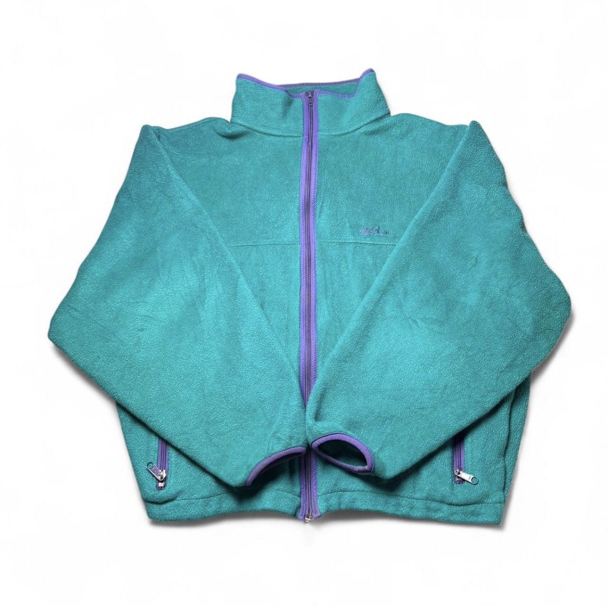 L.L. Bean 1990s L.L.Bean Green and Purple Fleece Size US L / EU 52-54 / 3 - 1 Thumbnail