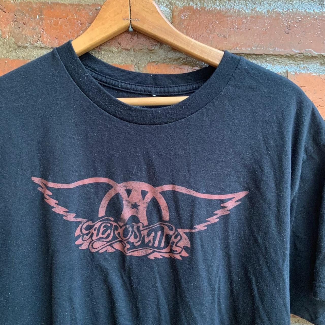 Vintage Aerosmith Tour Black Graphic Tee with Flying Peace Sign Size US L / EU 52-54 / 3 - 3 Thumbnail