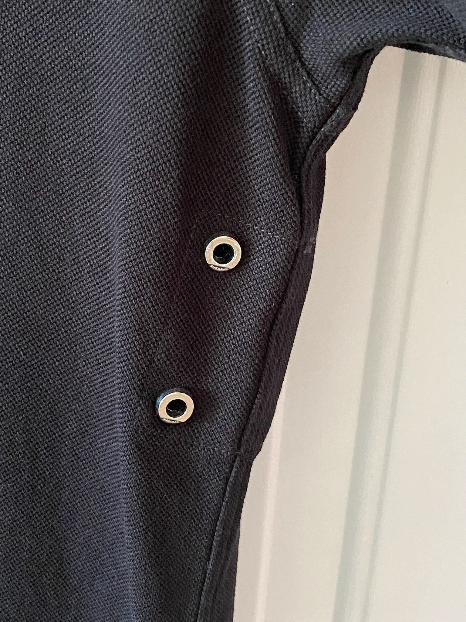 Givenchy Givenchy Black Cotton Zip Polo Shirt - Eyelet Details Sz L Size US L / EU 52-54 / 3 - 4 Thumbnail