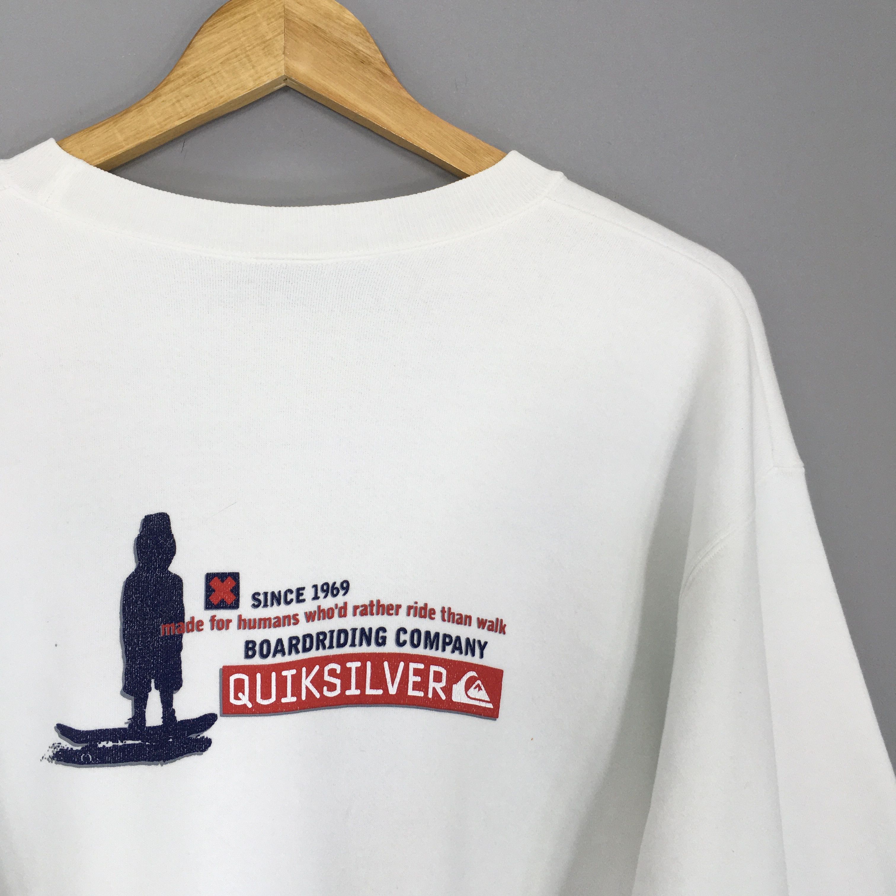 Quiksilver × Vintage Vintage 90s Quiksilver Skateboarding White Sweatshirt Large Size US L / EU 52-54 / 3 - 2 Thumbnail
