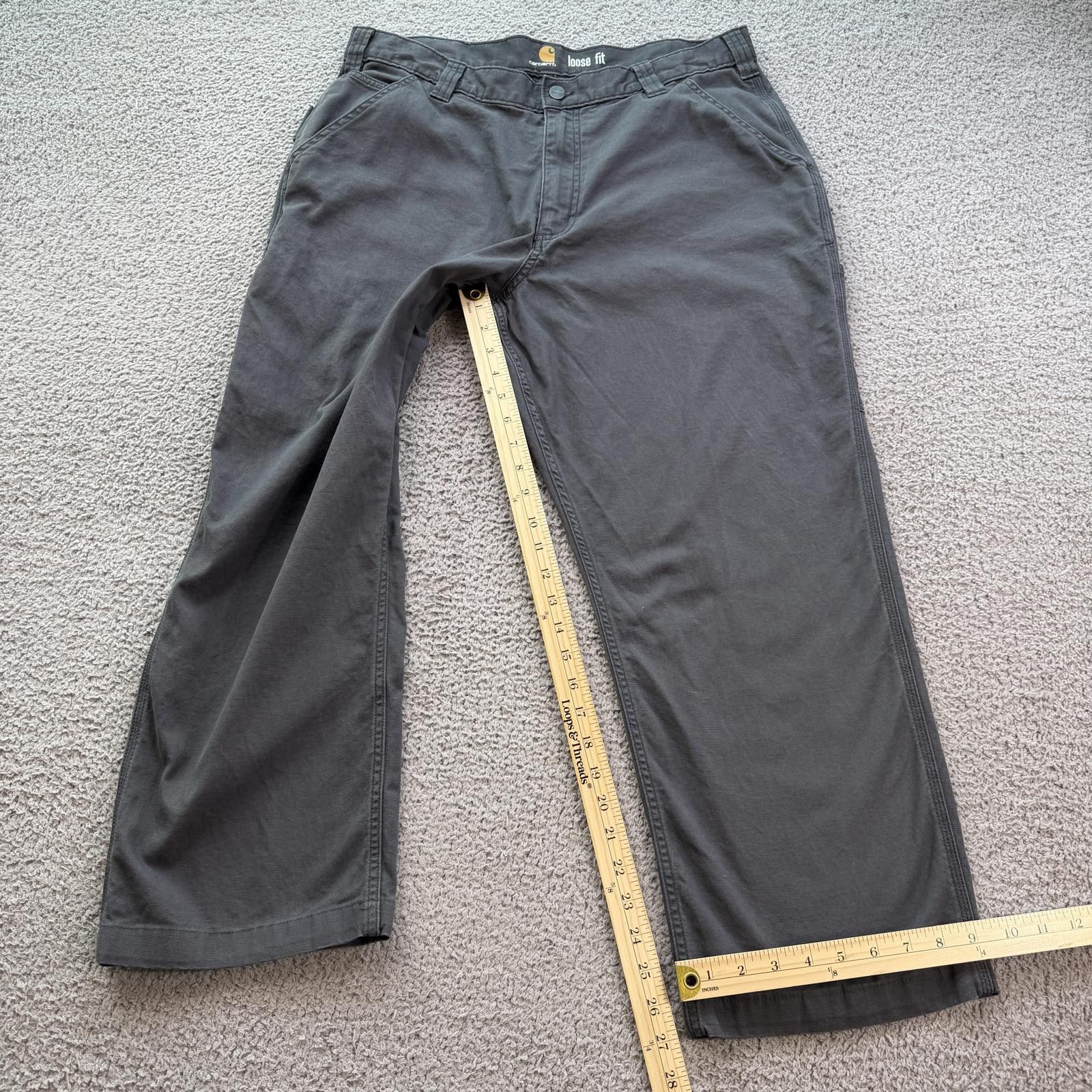 Carhartt Carhartt Loose Fit Carpenter Pants Mens 36x32 Gray Work Size US 36 / EU 52 - 4 Thumbnail