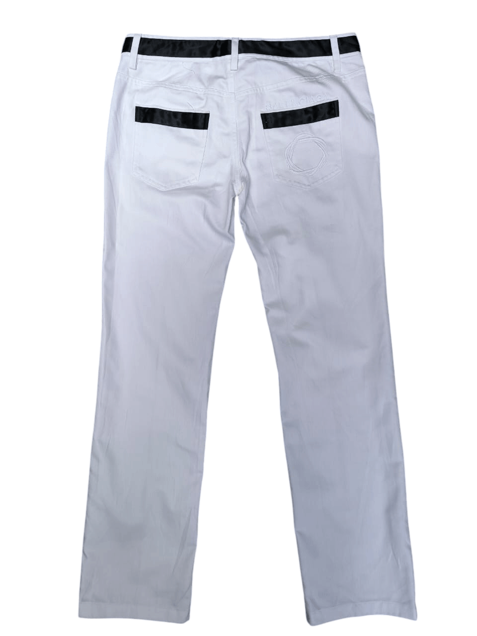 Balenciaga × Vintage White Pants Black Striped Balenciaga Size 25" / US 0 / IT 36 - 2 Thumbnail