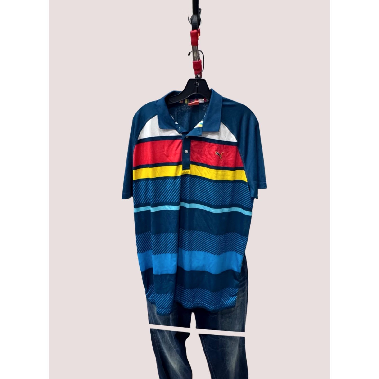 Puma Puma Colorful Stripe POLO SHIRT Large L Men Size US L / EU 52-54 / 3 - 1 Thumbnail