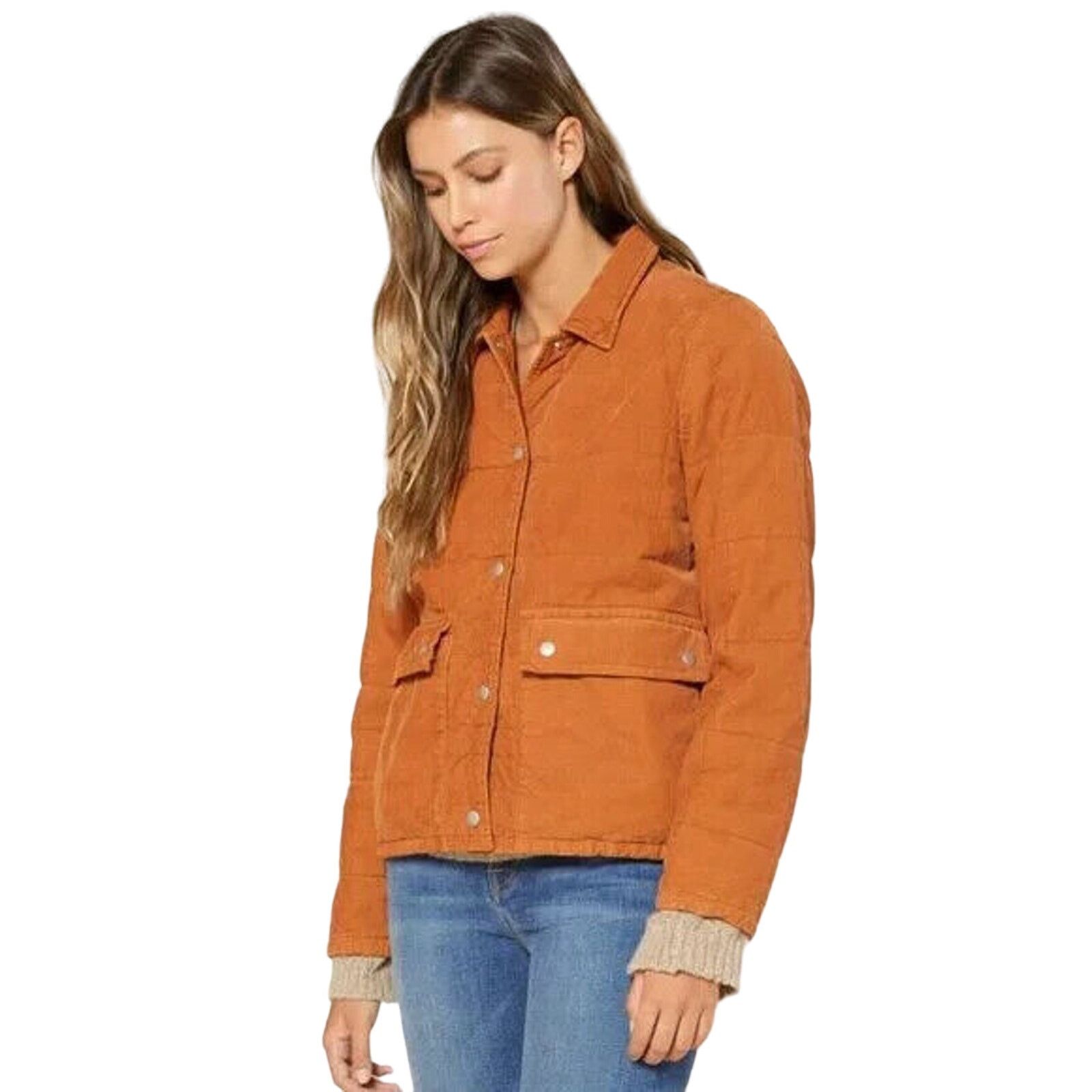 OUTERKNOWN Women's Lou Corduroy Puffer Jacket in light Brown