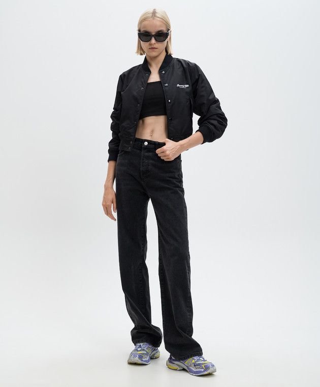 Balenciaga o1tr1nto0226 Beverly Hills Shrunk Varsity Jacket in Black Size XL / US 12-14 / IT 48-50 - 2 Thumbnail