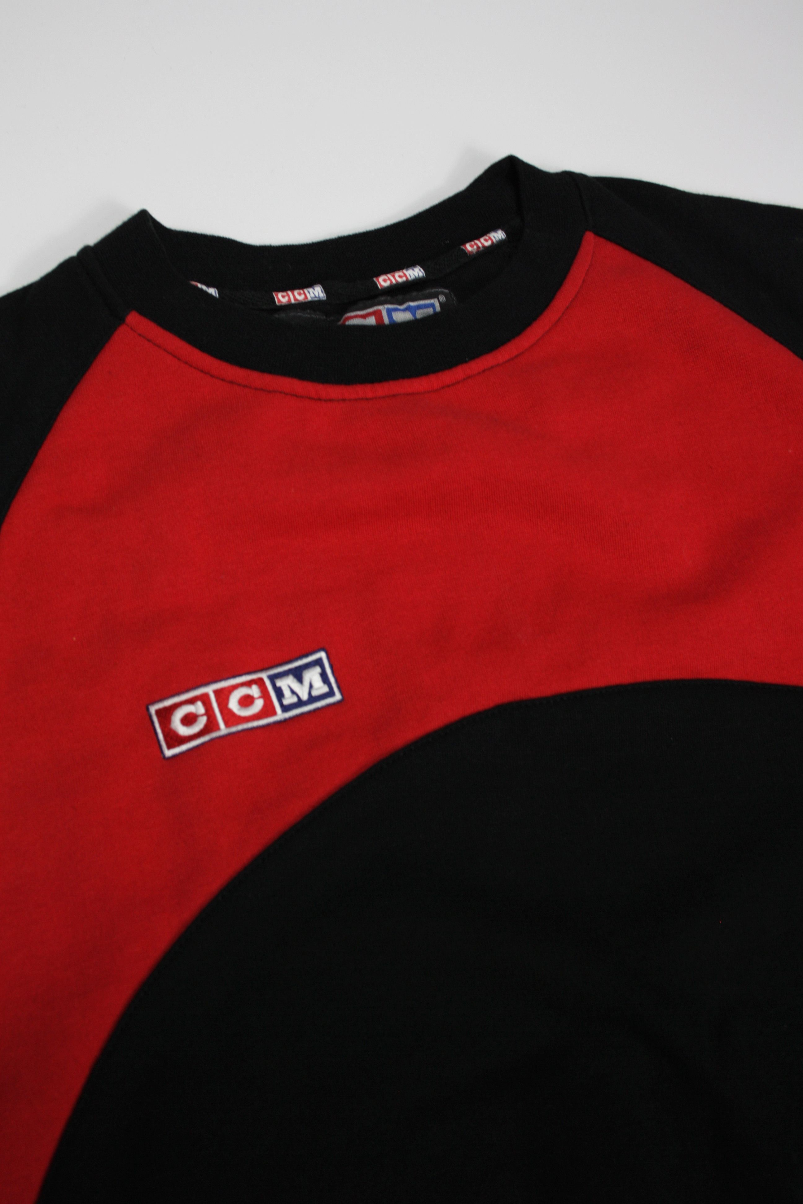 Ccm × NHL × Vintage CCM 90s Vintage Two Tone Hockey Fleece Lined Sweatshirt Size US L / EU 52-54 / 3 - 5 Thumbnail