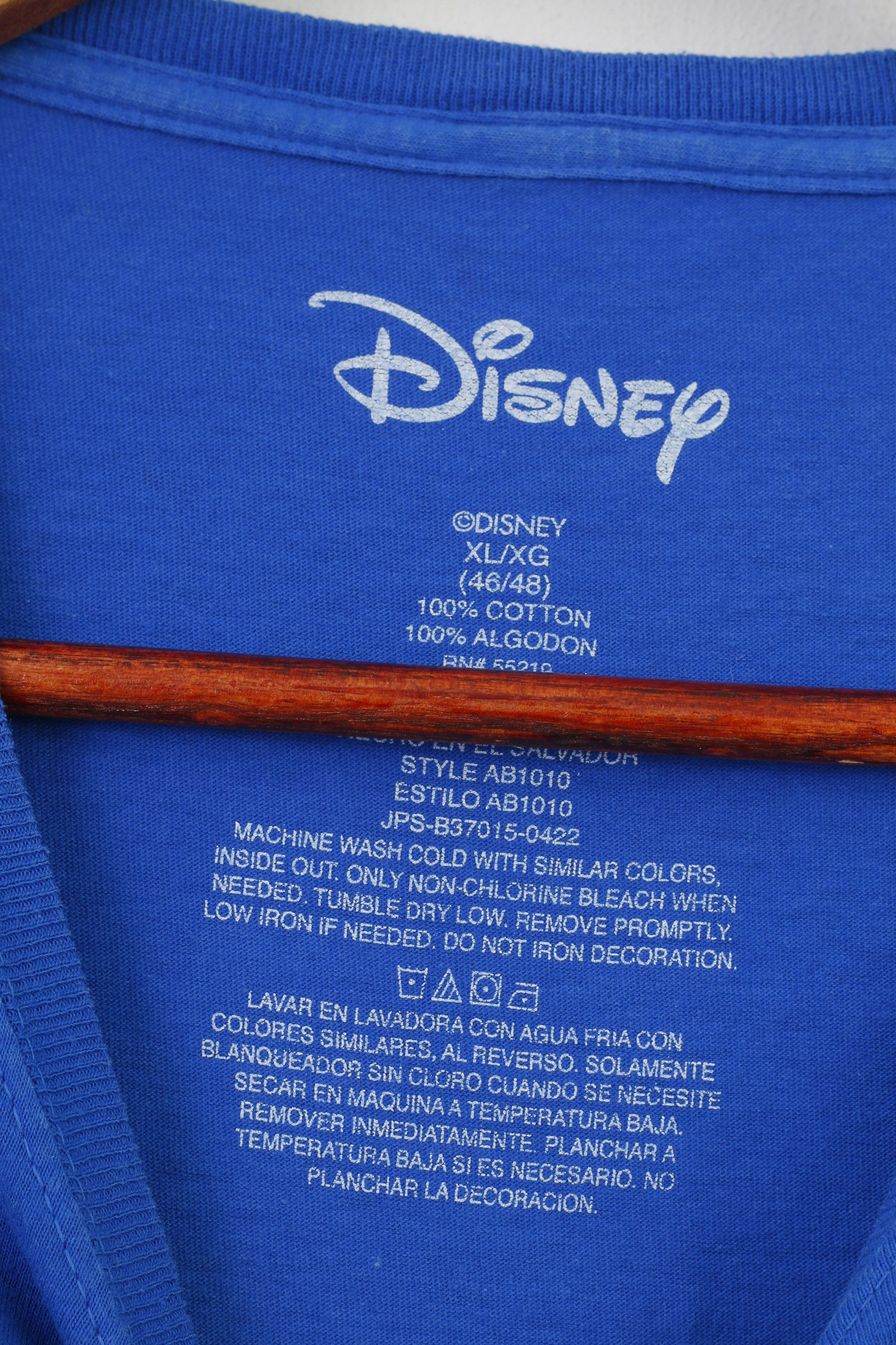 Disney Disney Men XL T-Shirt Blue Crew Neck Short Sleeve 10695 Size US XL / EU 56 / 4 - 5 Thumbnail