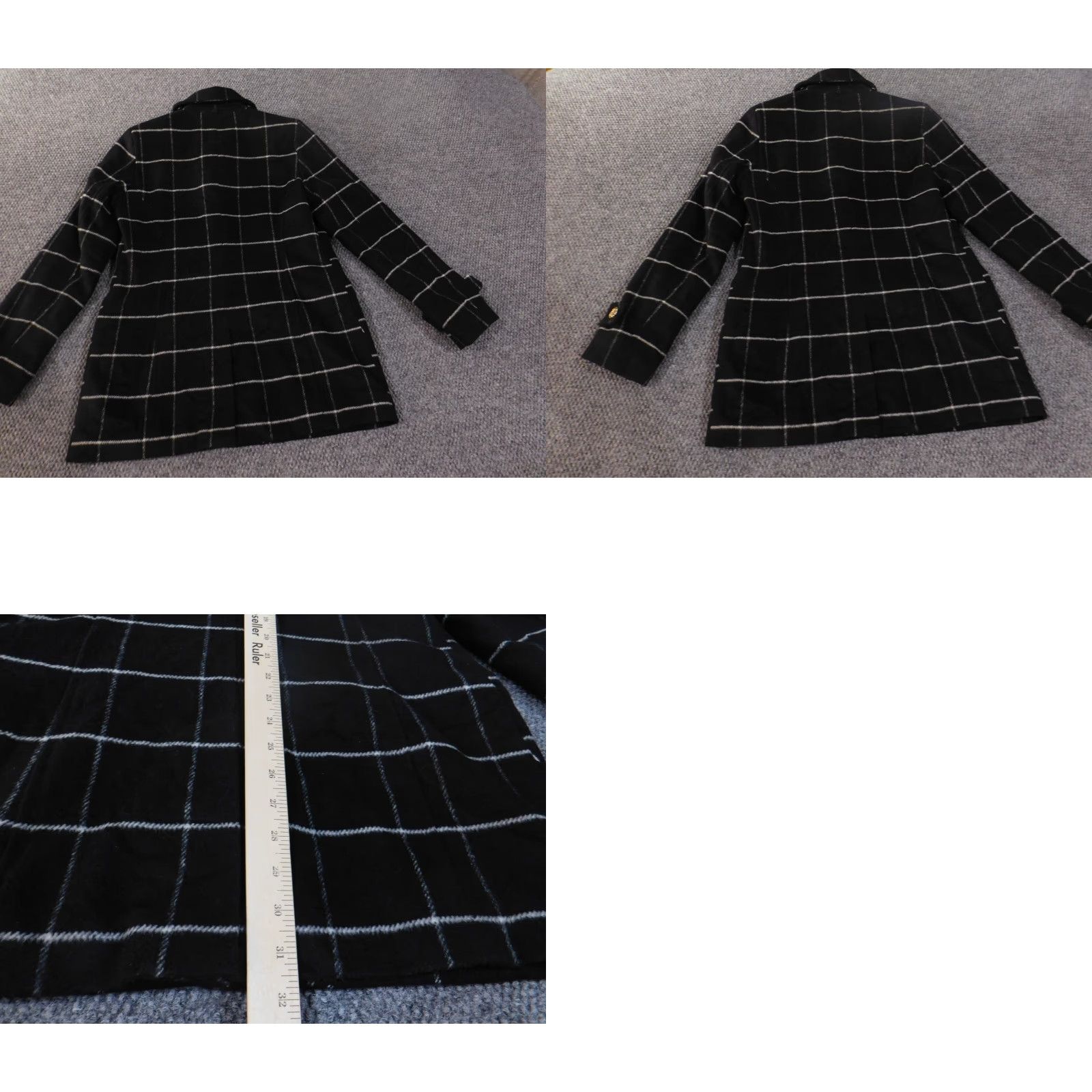 Michael Kors Michael Kors Jacket Women Pea Coat Plaid Wool Black Lining Polyester Toggle Mid-Length Size 4 Regular Chenille? Size S / US 4 / IT 40 - 9 Thumbnail