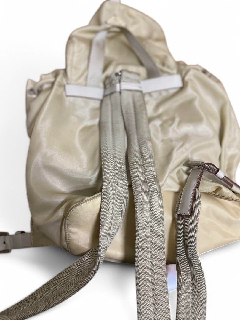 Prada Prada - Beige Rucksack Backpack Vintage Triangle Logo Plate Size ONE SIZE - 6 Thumbnail
