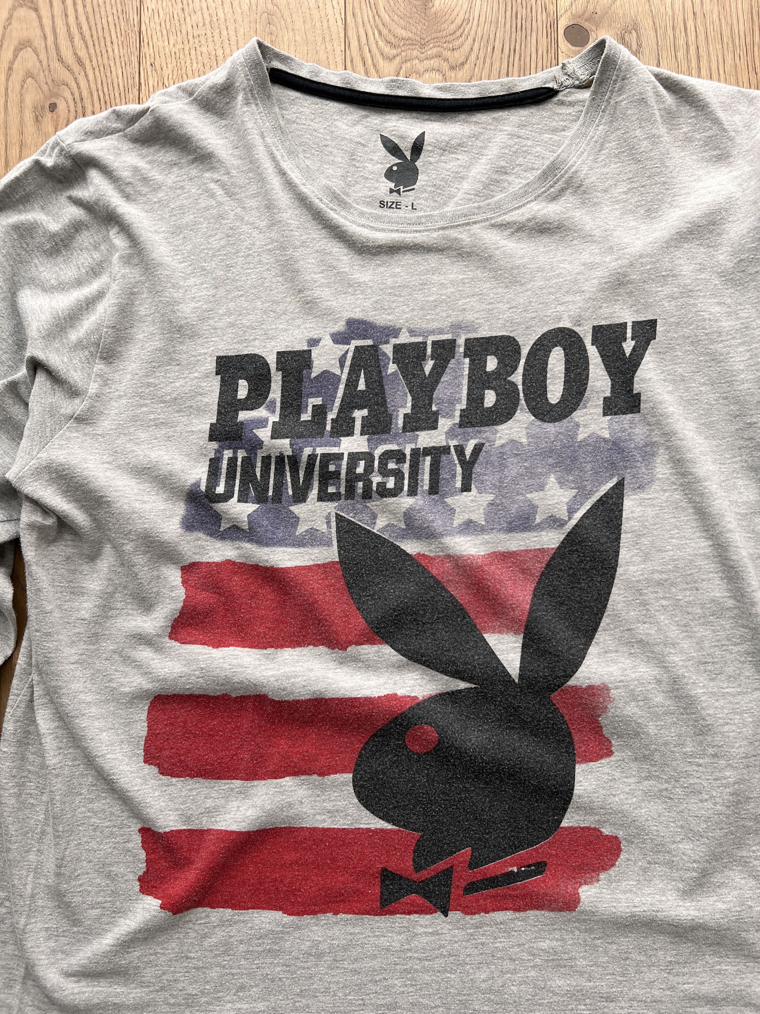 Playboy Indie sleaze Y2K Playboy USA longsleeve t shirt printed flag Size US L / EU 52-54 / 3 - 10 Thumbnail