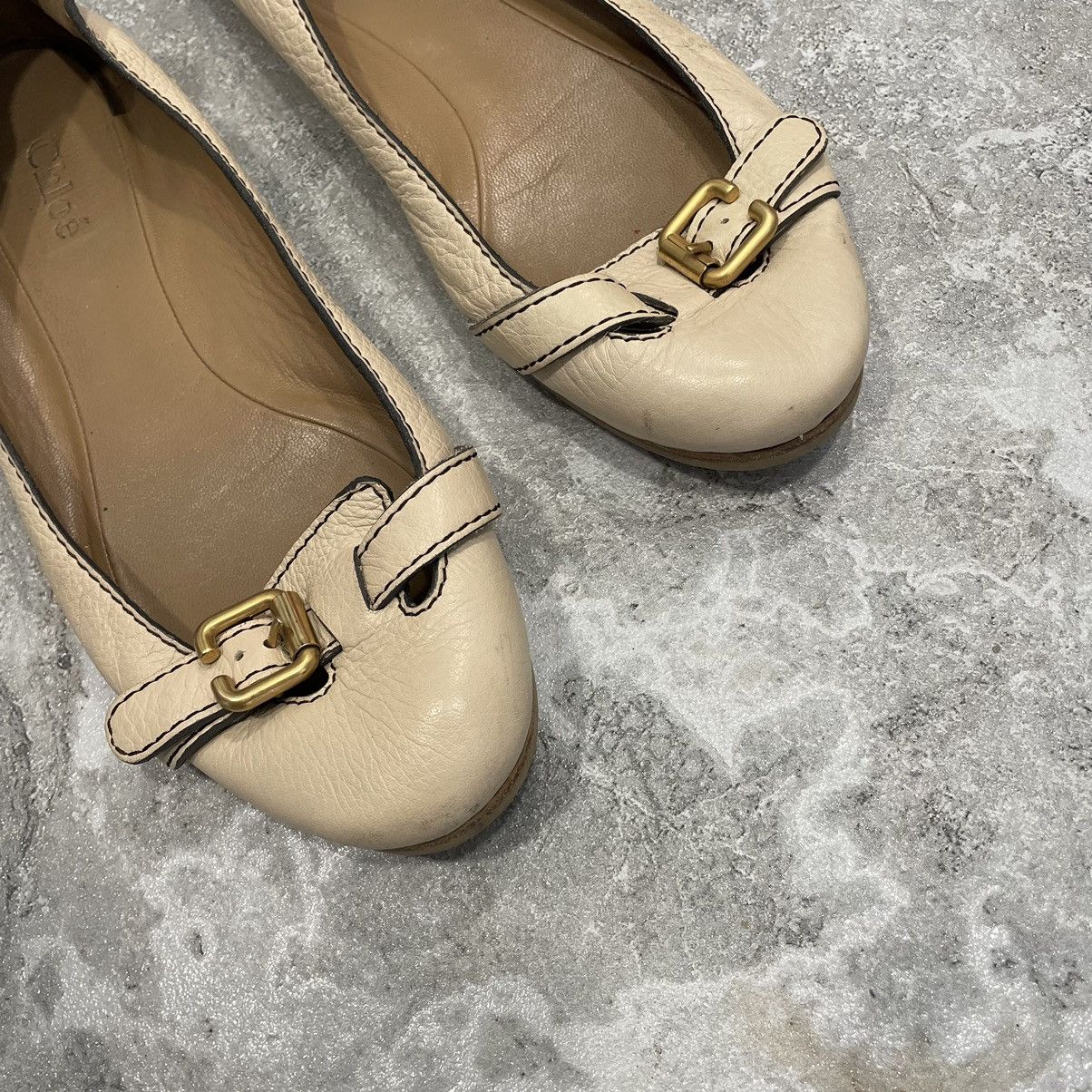 Chloe × See by Chloe × Vintage CHLOE VEGAN BALLET platforms shoes BOOTS BEIGE DANCE BALLETS Size US 8 / IT 38 - 2 Thumbnail