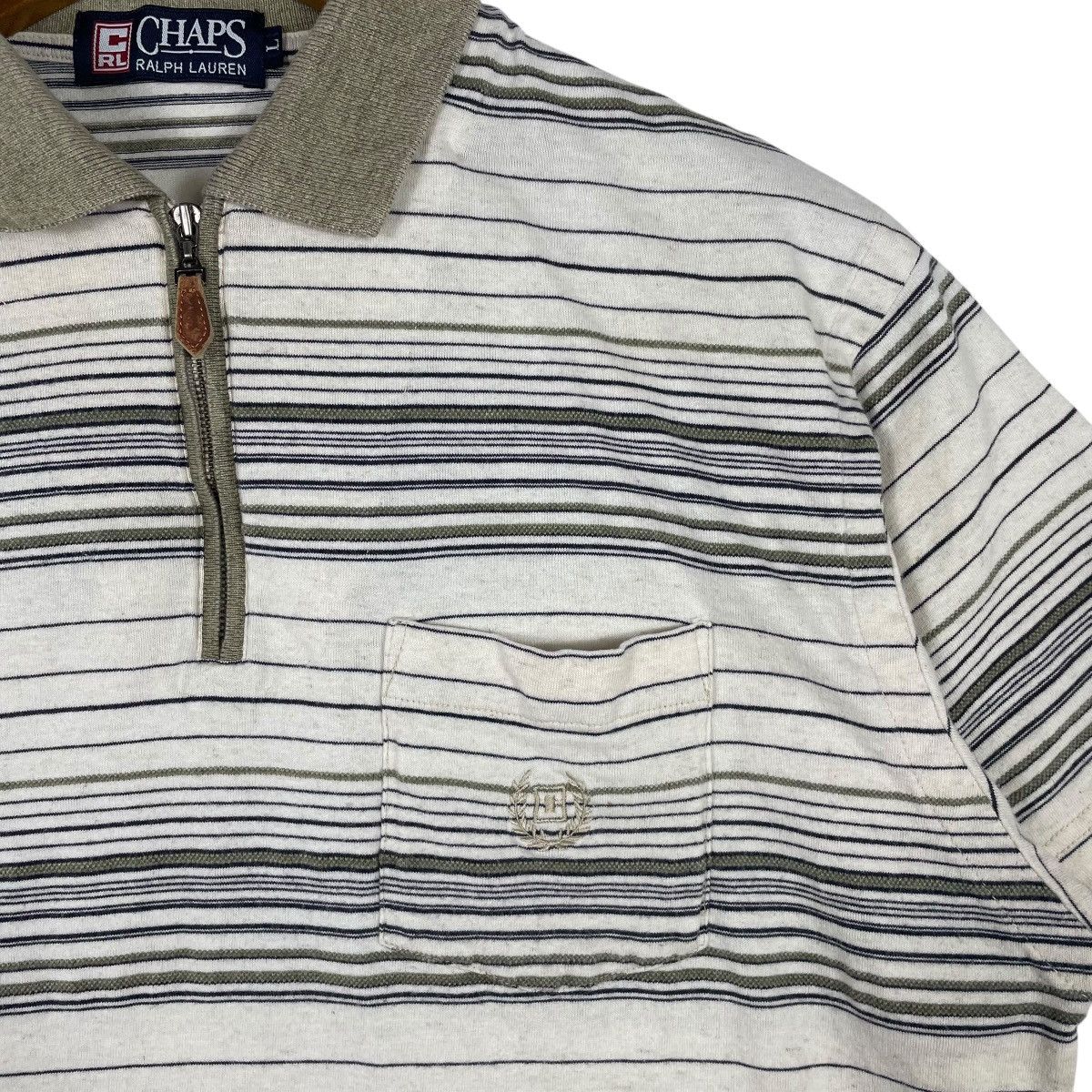 Chaps × Ralph Lauren × Vintage Vintage CHAPS RALPH LAUREN Half Zip Polo Shirt Size US L / EU 52-54 / 3 - 3 Thumbnail