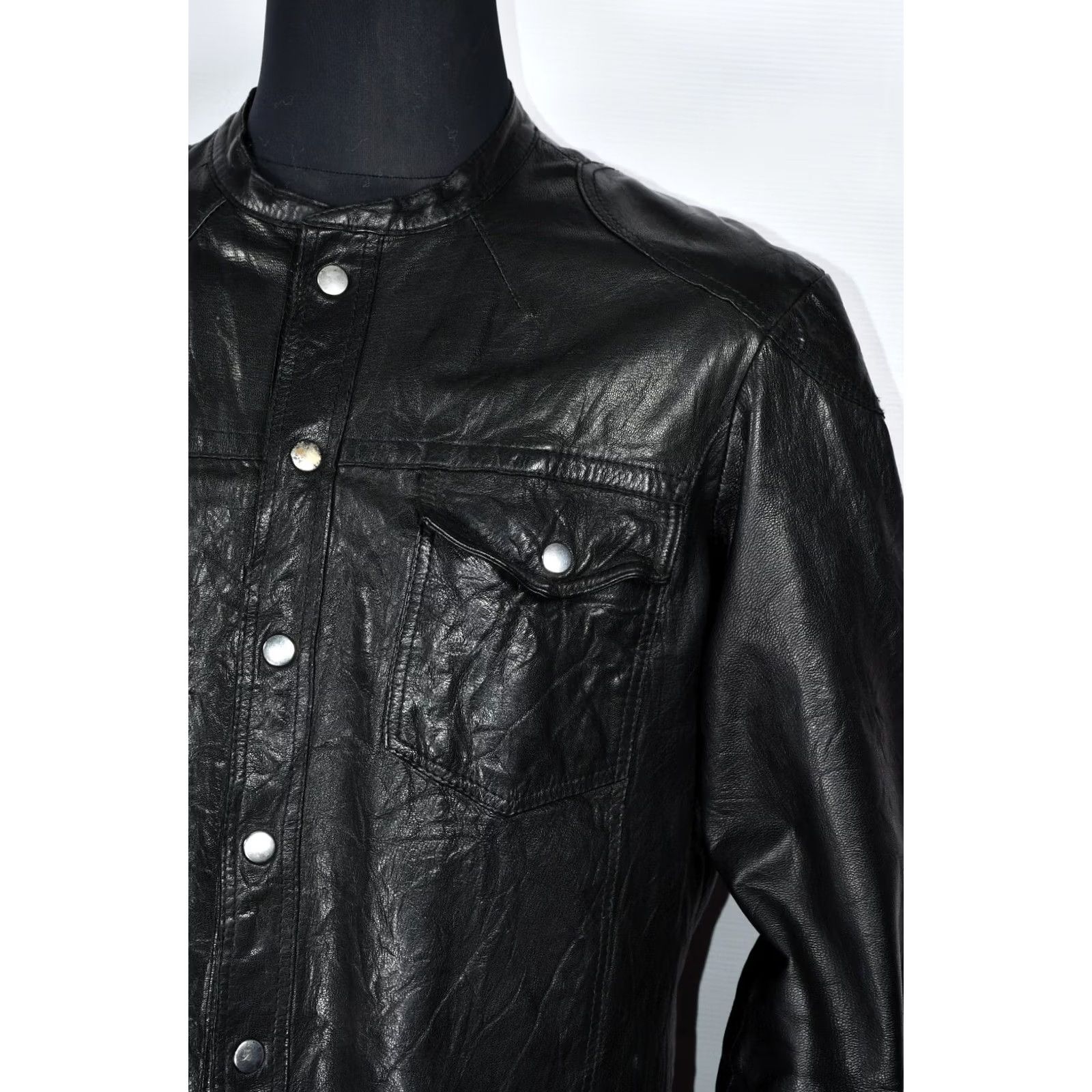 Allsaints All Saints Demon Shirt Jacket Men L Leather Black 58cm Chest 68cm Length Vintage? No Size US L / EU 52-54 / 3 - 4 Thumbnail