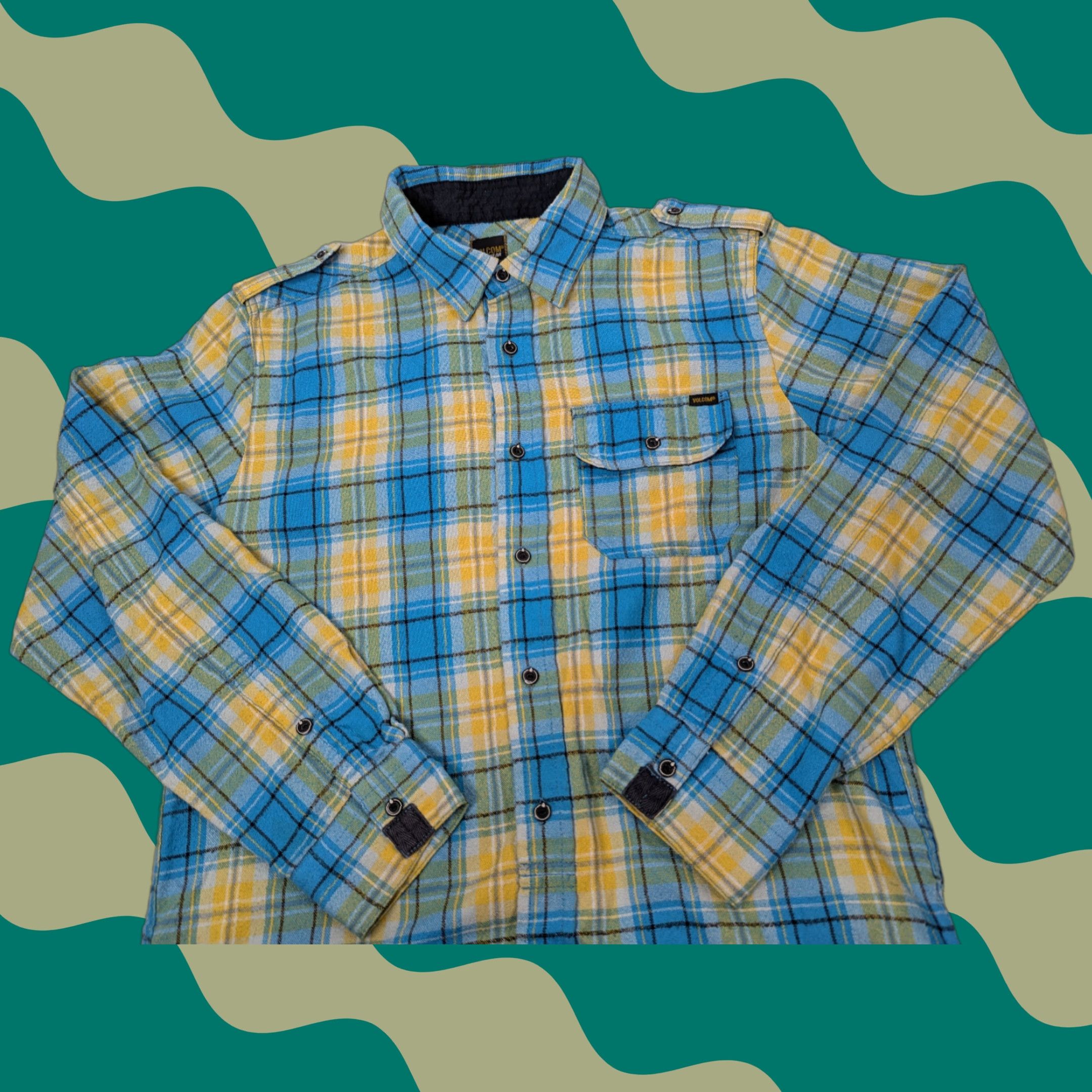 Volcom Volcom Button-Up Shirt Small Blue Plaid Flannel Workwear Casual Tailored Size US S / EU 44-46 / 1 - 1 Thumbnail