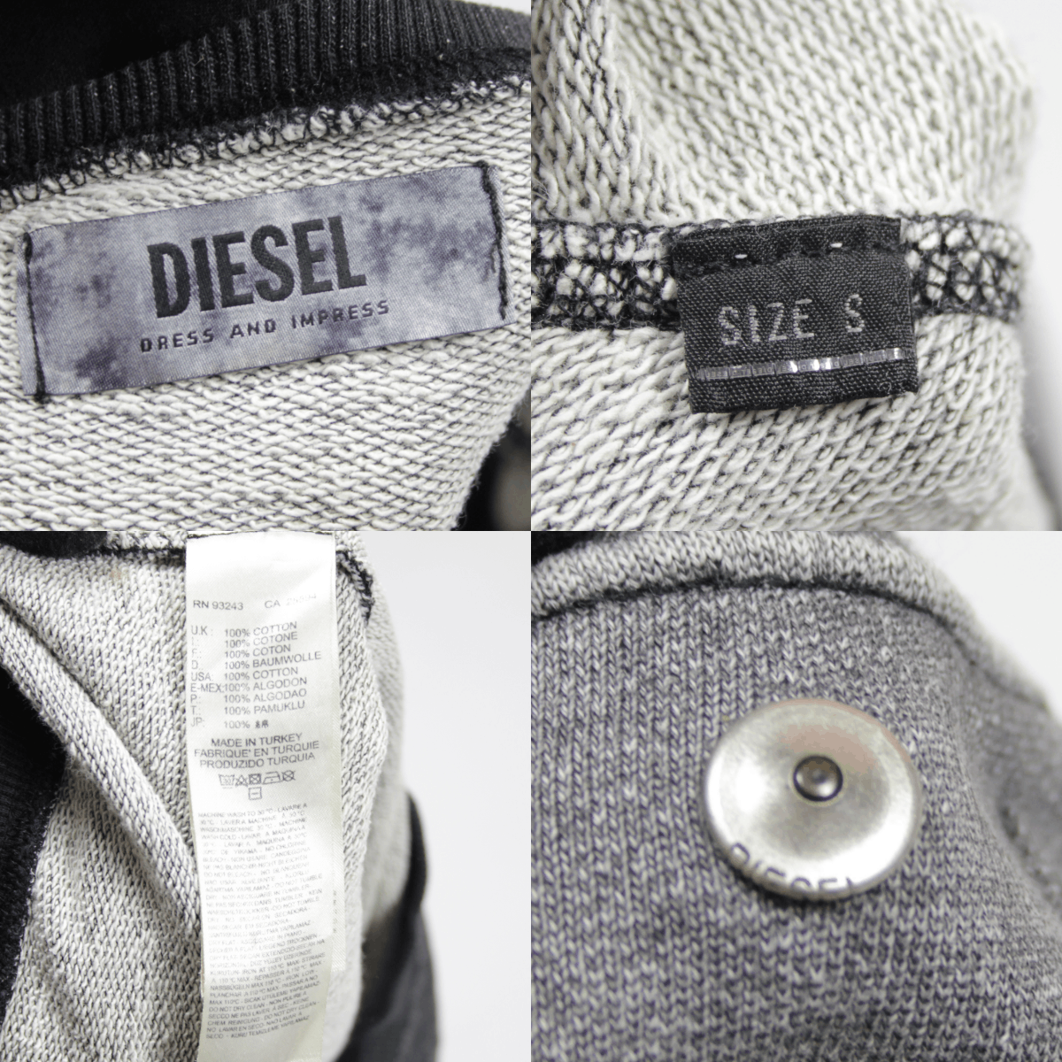 Diesel Y2K "I Am Who I Am" Washed Shortsleeve Sweatshirt Size S / US 4 / IT 40 - 5 Thumbnail