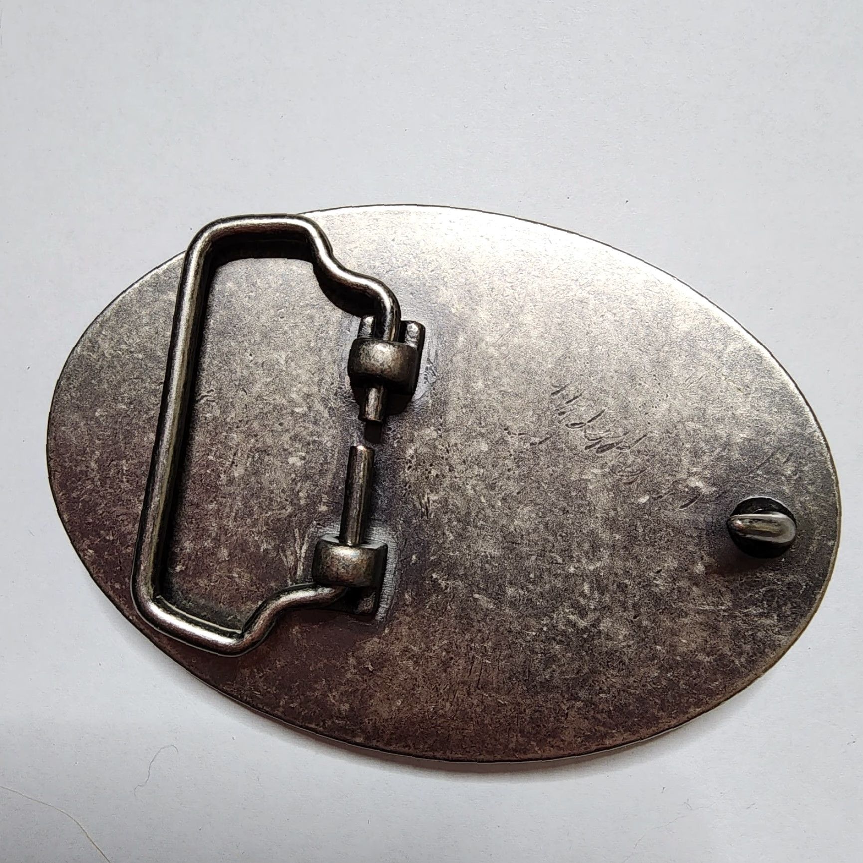 Vintage Orange Camouflage Belt Buckle Rhinestone Silver Metal Belt Buckle Size ONE SIZE - 2 Thumbnail
