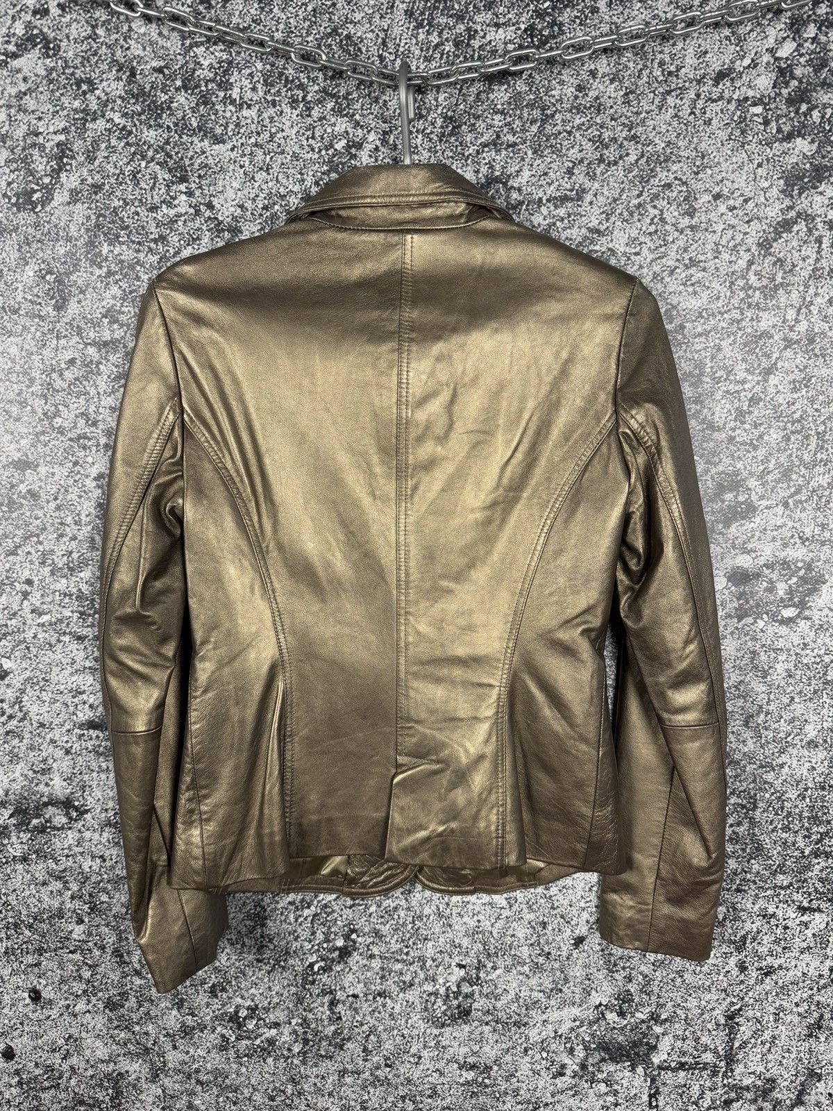 Leather Women’s Cache 100% Leather Blazer Gold India Luxury Size 4 Size S / US 4 / IT 40 - 9 Thumbnail