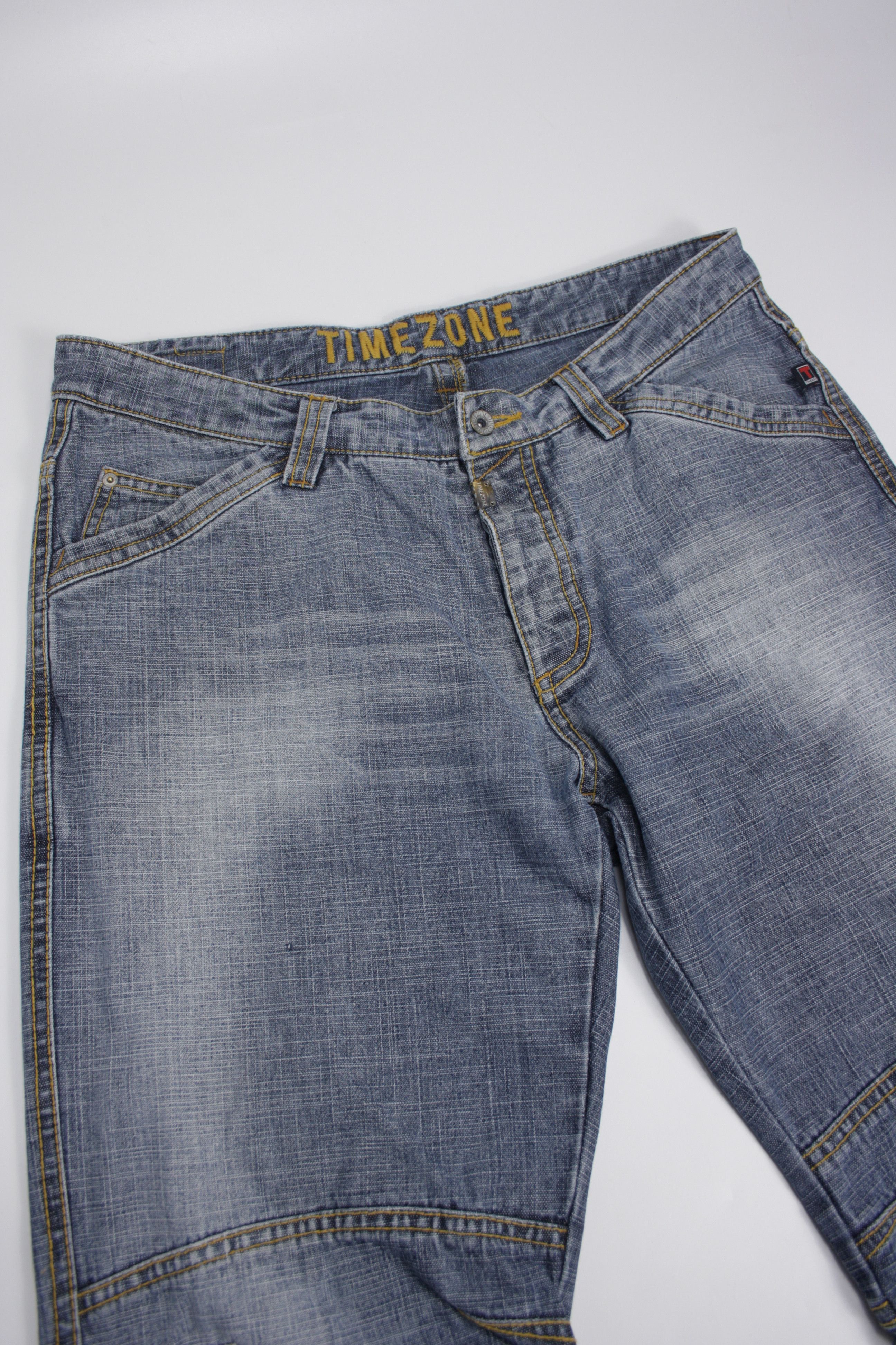 Vintage Timezone Y2K Cesare Double Knee Wide Leg Straight Jeans Size US 38 / EU 54 - 5 Thumbnail
