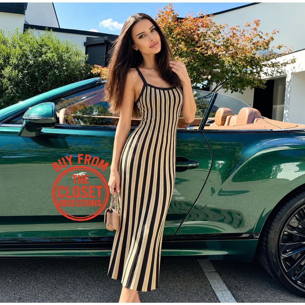 mango striped knitted dress MANGO Rare Knit Midi NWT Womens dresses