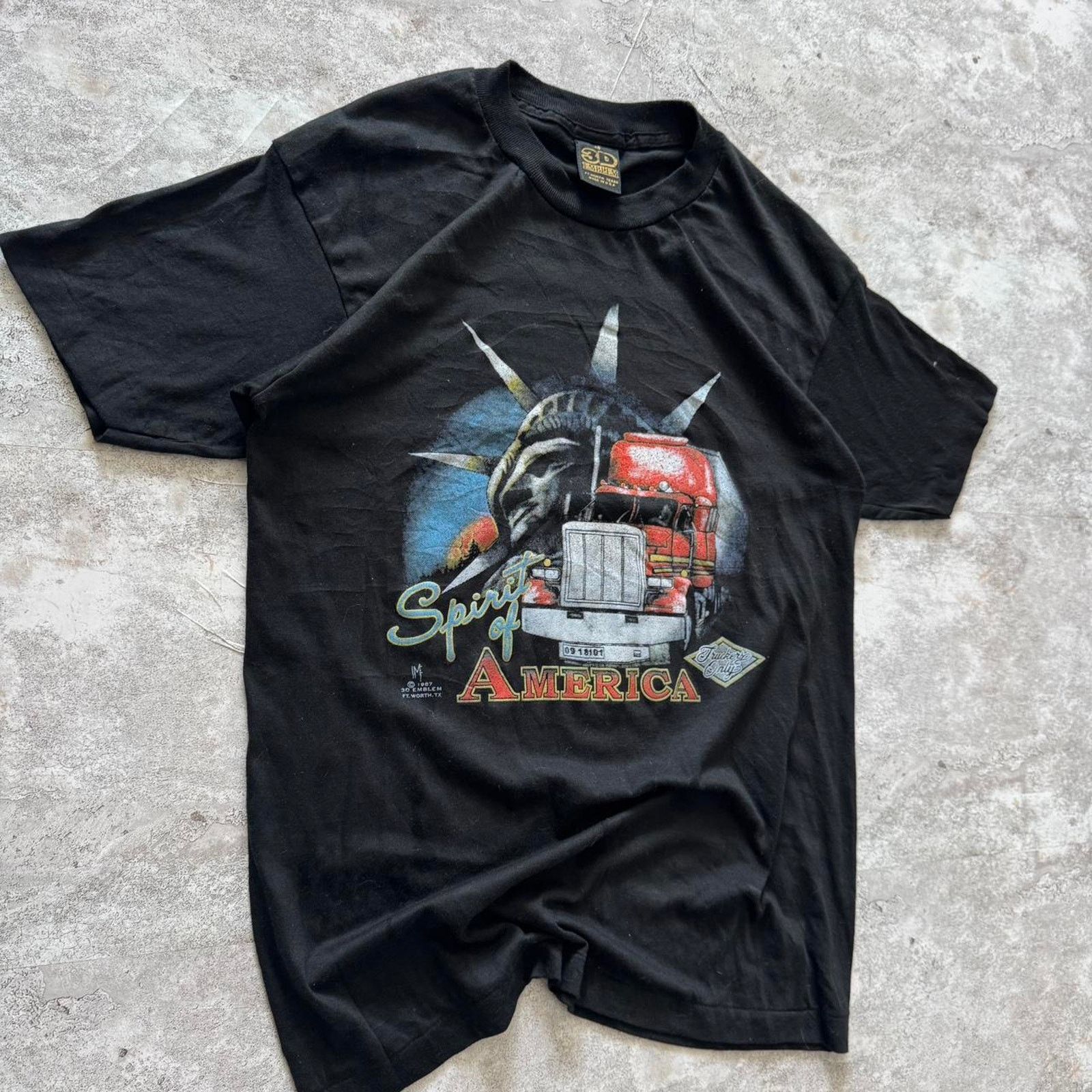 Vintage 1987 Vintage 3D Emblem “Truckers Only – Spirit Of America” Size US M / EU 48-50 / 2 - 2 Thumbnail
