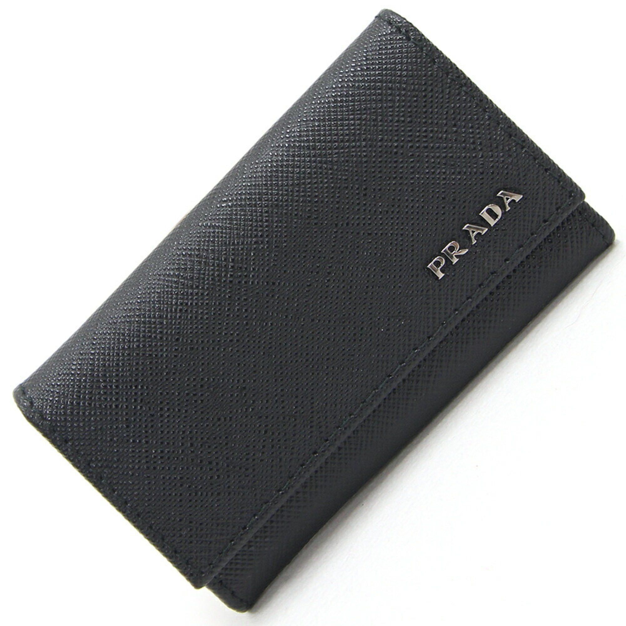 image of Prada 6-Key Case 2Pg222 Black Leather Key Holder Keys Men's Prada