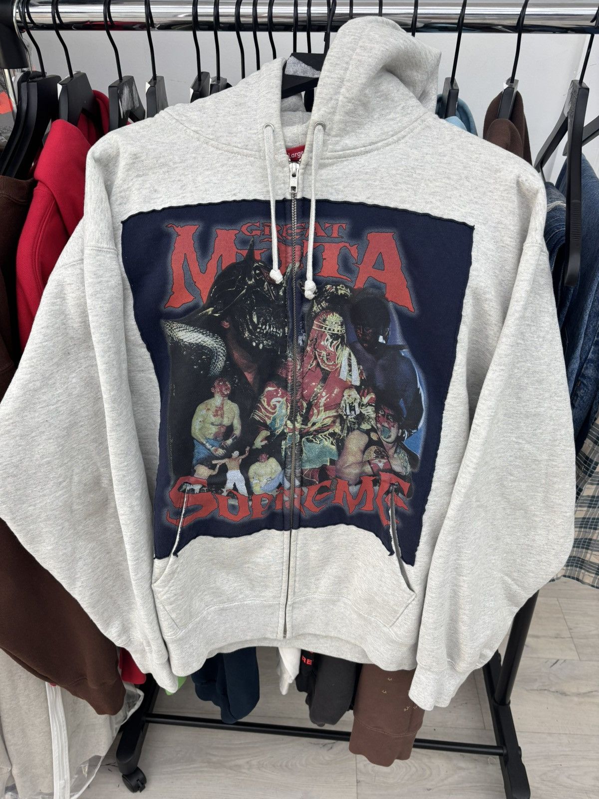 Streetwear × Supreme Supreme Muta Zip Up Hooded Sweatshirt Ash