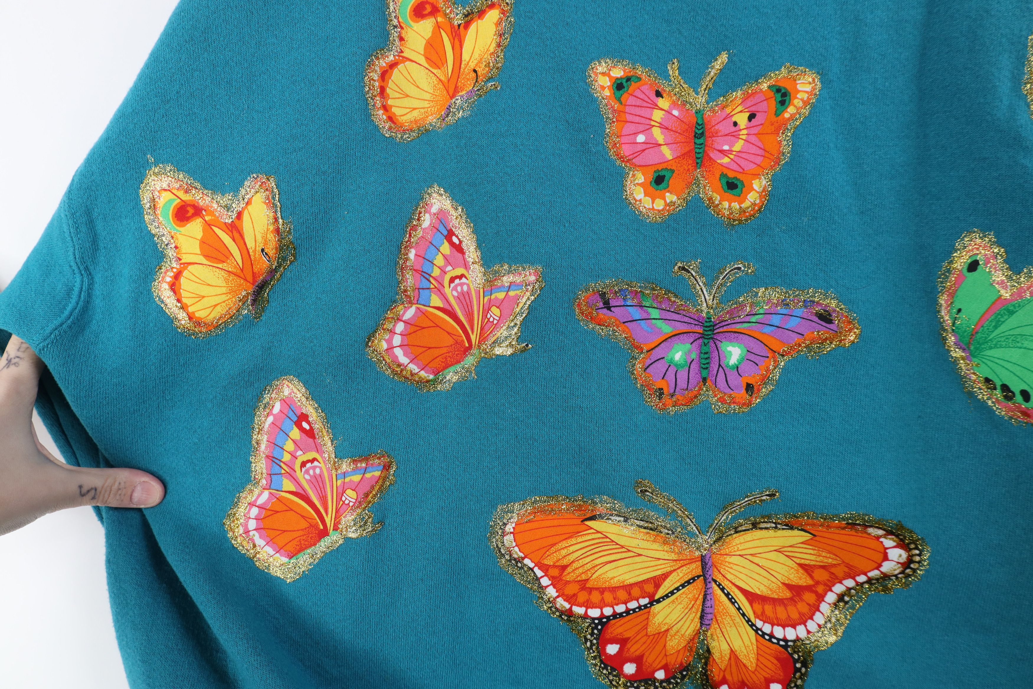 Vintage Vintage 90s Streetwear Butterfly Crewneck Sweatshirt USA Size XL / US 12-14 / IT 48-50 - 5 Thumbnail