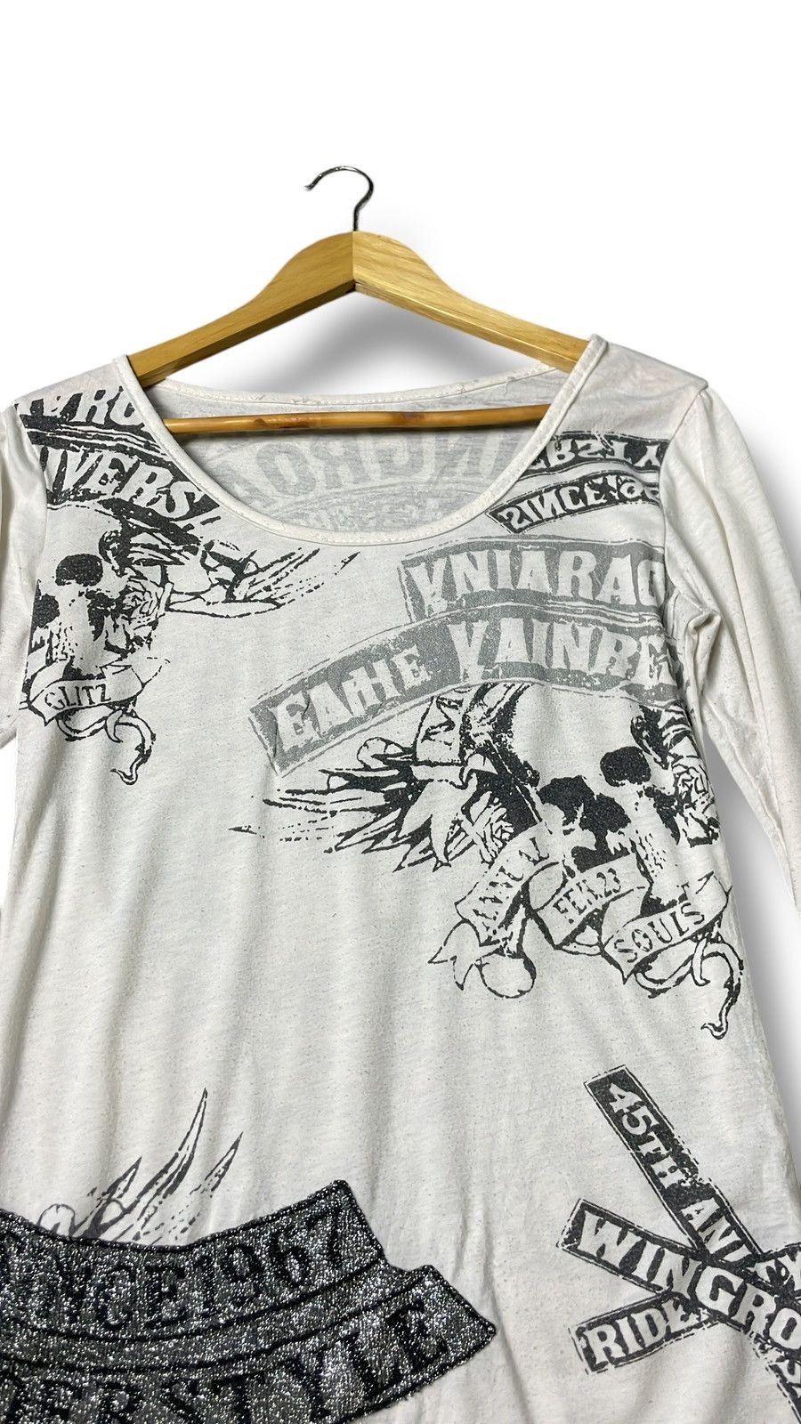 If Six Was Nine × Japanese Brand × Le Grande Bleu (L.G.B.) Edge Line Brand Skull Backhit Long Sleeves (63) Size US XXS / EU 40 - 2 Thumbnail