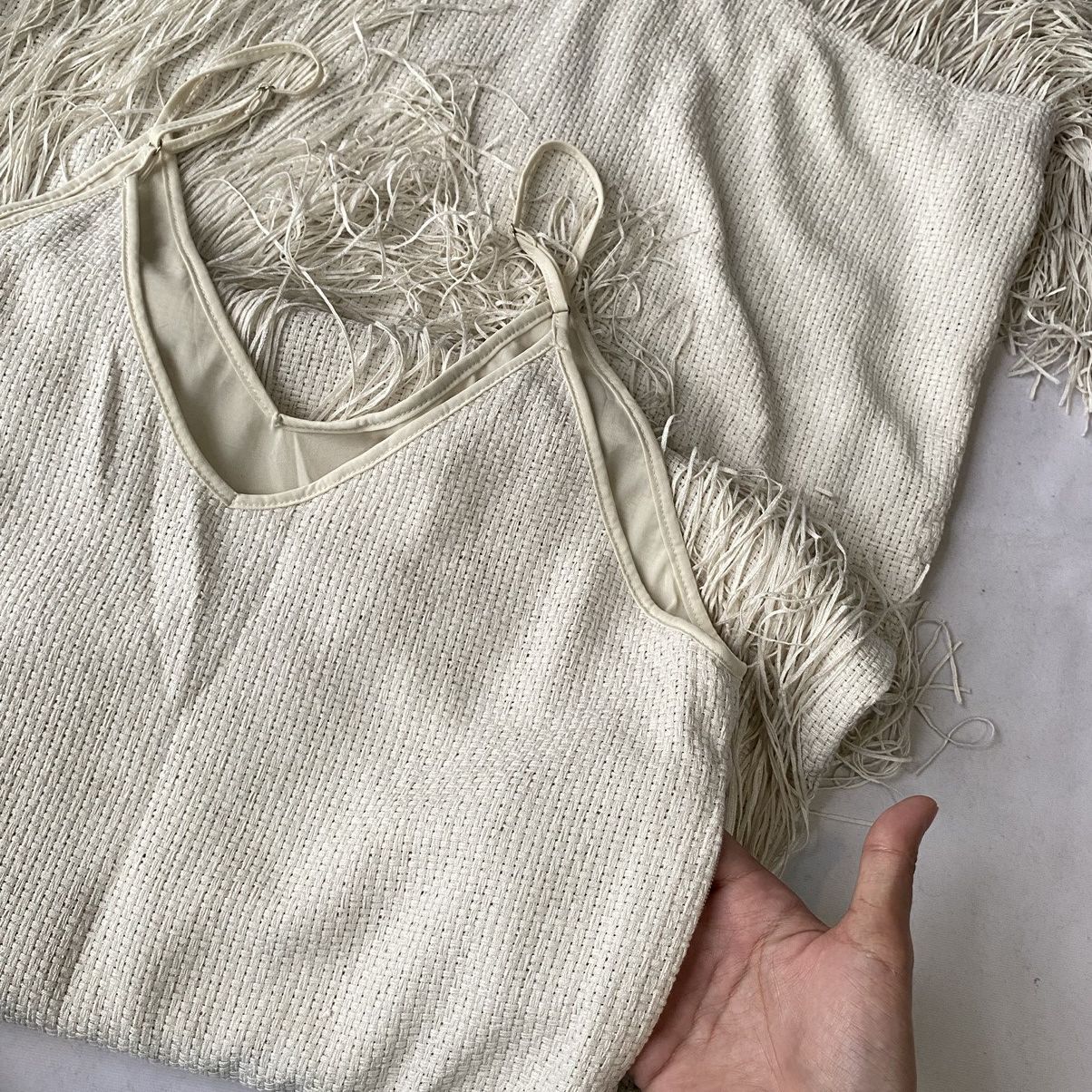 Other × Vintage Classic Boho Chic Sleeveless Fringe Midi Dress Size M / US 6-8 / IT 42-44 - 3 Thumbnail