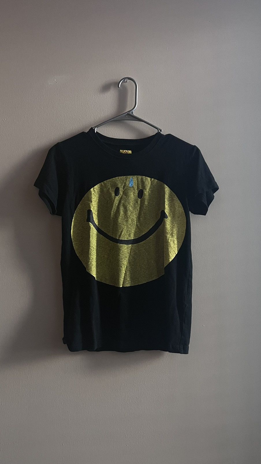 image of Kapital Smiley Graphic Tee in Black, Men's (Size XS)