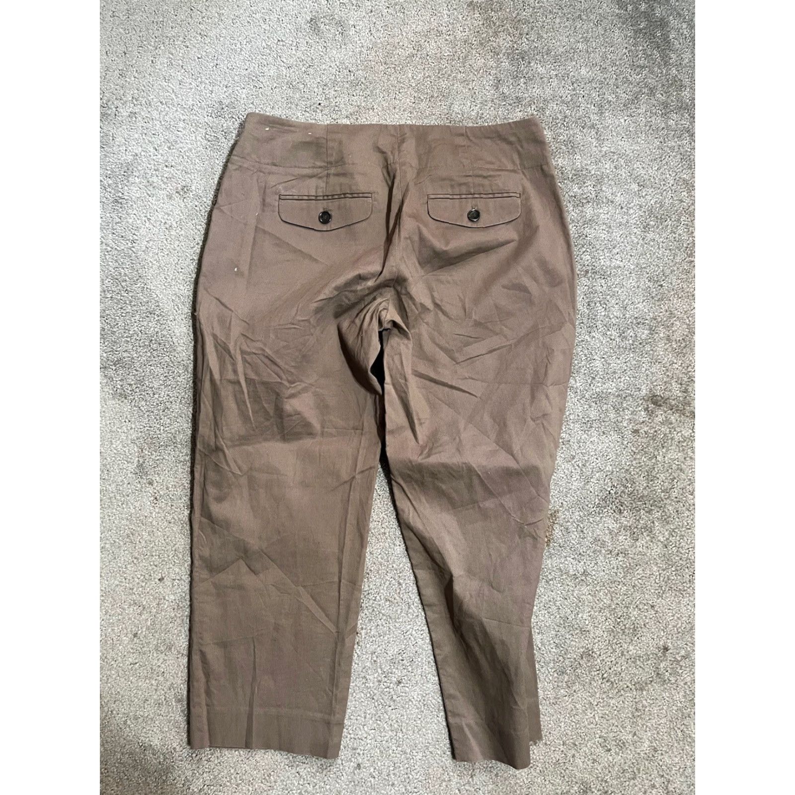 Ann Taylor Ann Taylor LOFT Marisa Womens Capri Pant Brown Flat Front Stretch Size 2P Petite Cotton Blend Size 26" / US 2 / IT 38 - 4 Thumbnail