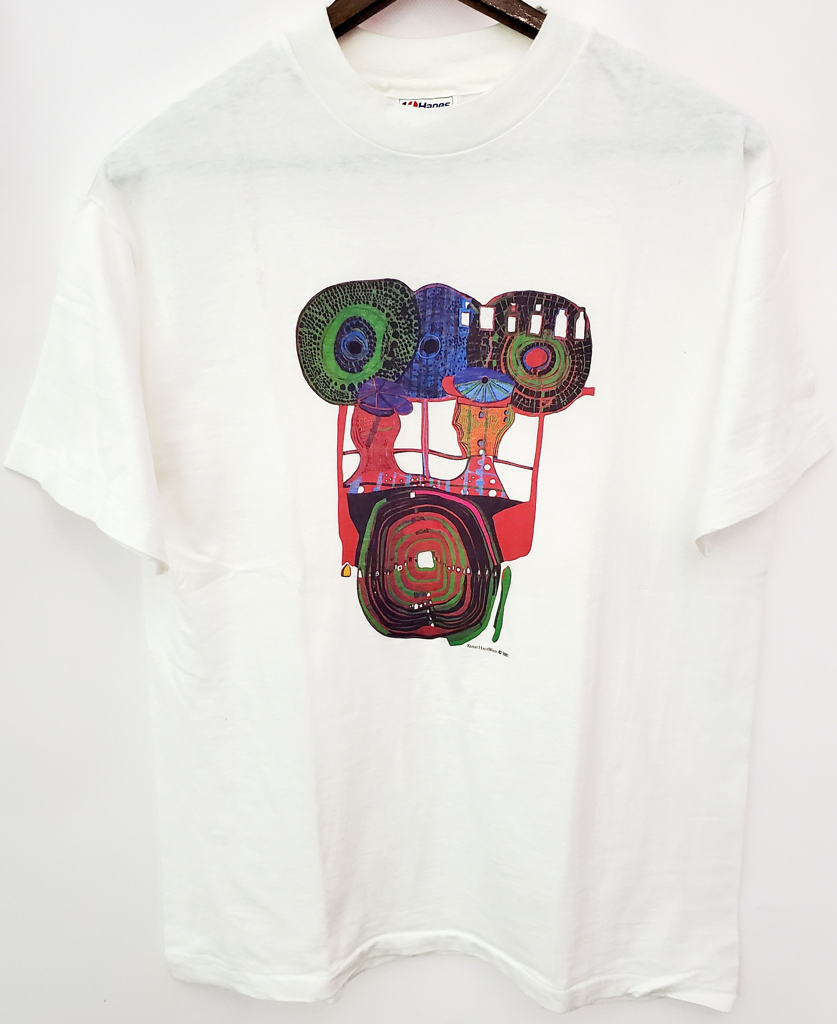Vintage Vintage 1991 Hundertwasser T-Shirt Austrian Visual Artist M Size US M / EU 48-50 / 2 - 1 Thumbnail