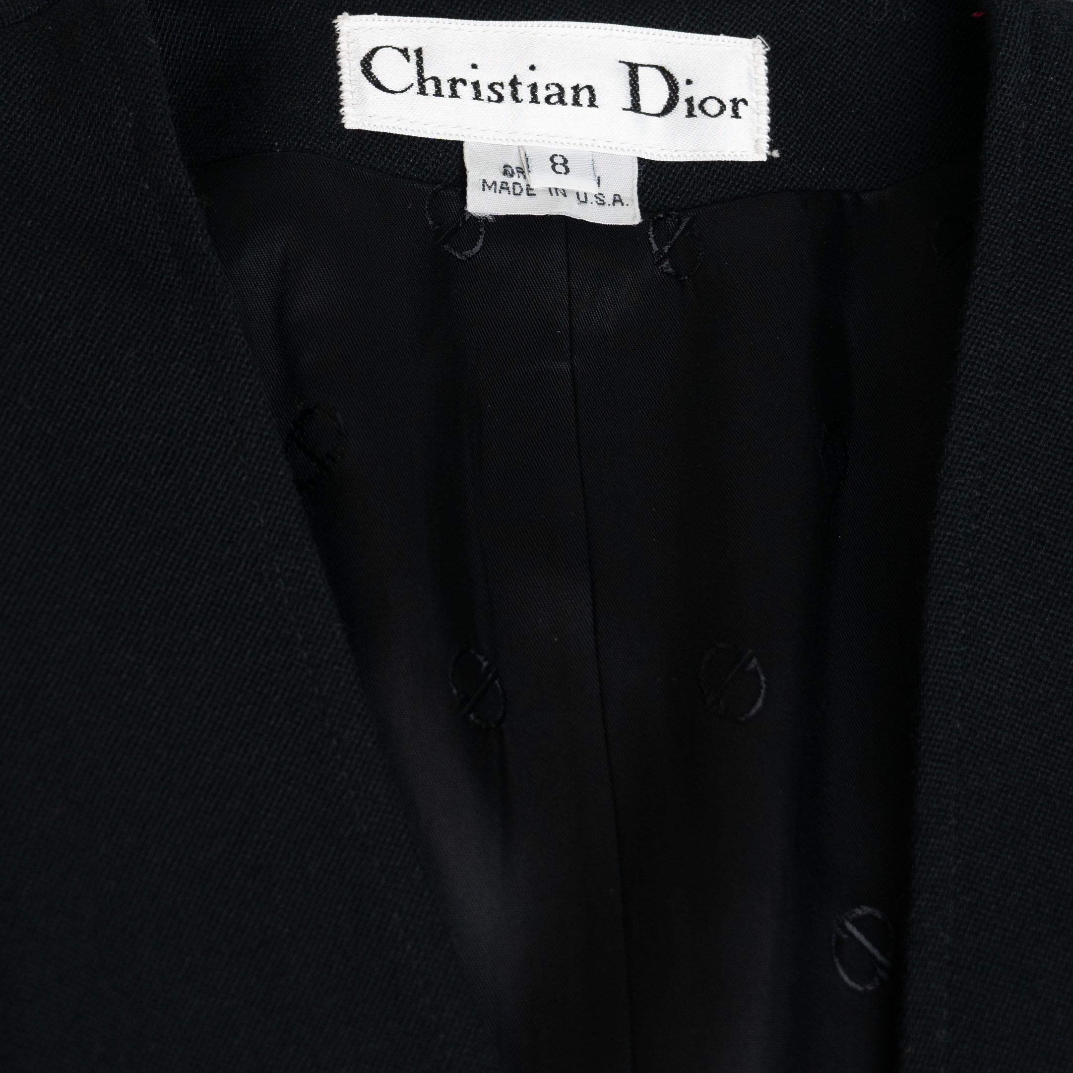 Christian Dior Monsieur Vintage Christian Dior Black One Button Blazer Size M / US 6-8 / IT 42-44 - 3 Thumbnail