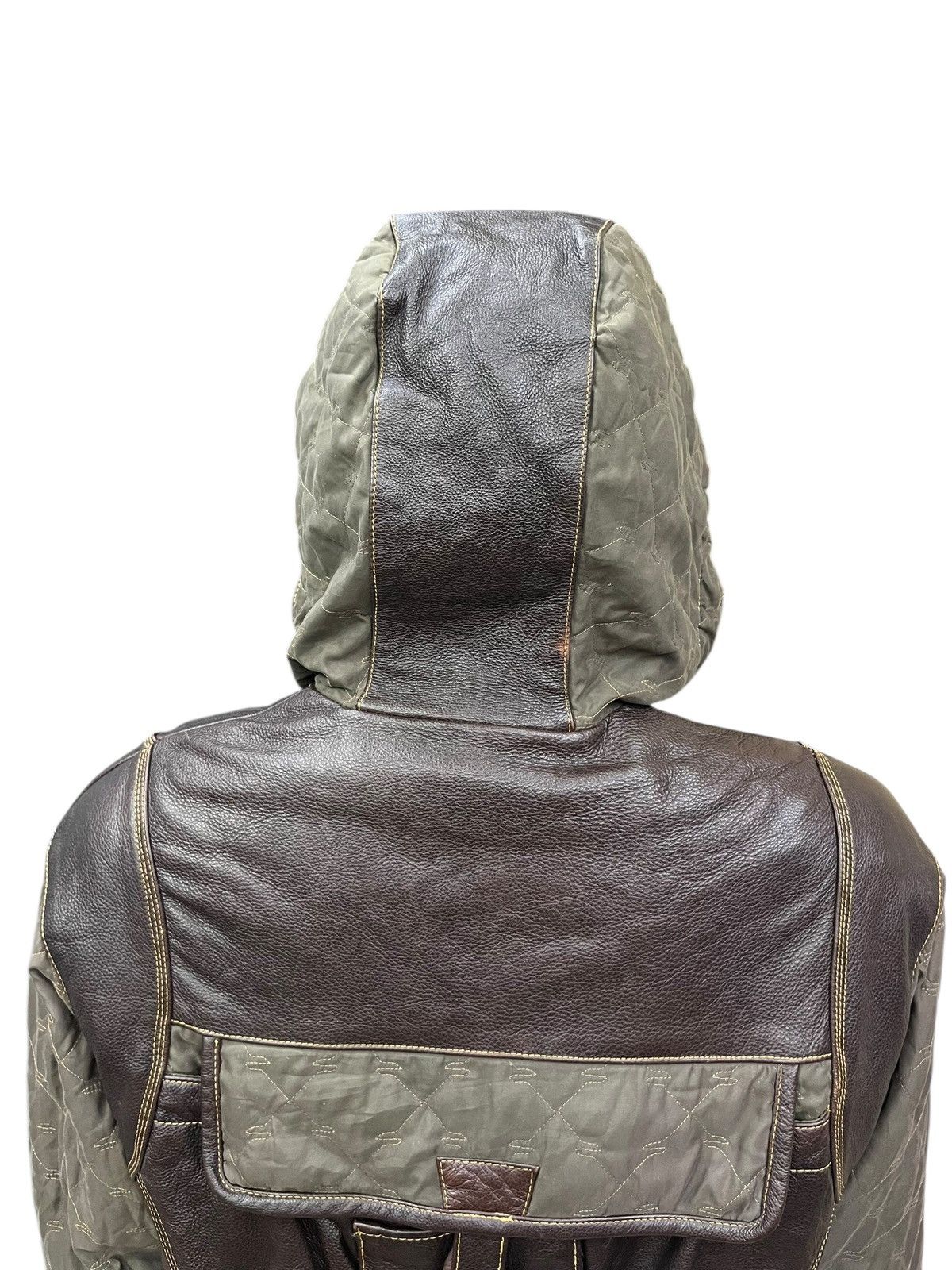 Vintage VIANUOVA Insane Rare Hybrid Leather Kangaroo Pocket Jacket Size US M / EU 48-50 / 2 - 12 Thumbnail